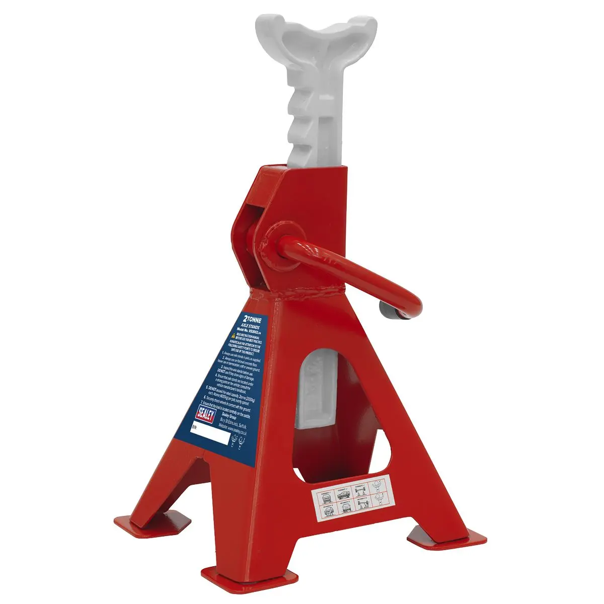 Sealey Ratchet Type Axle Stands (Pair) 2 Tonne Capacity per Stand - Image 6