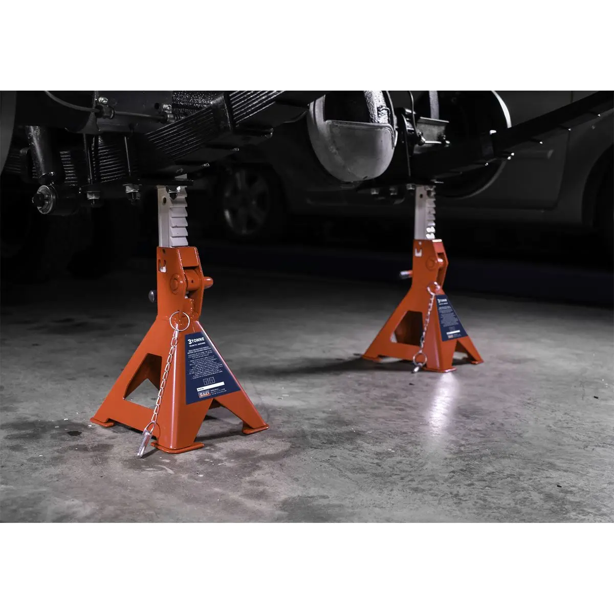 Sealey Auto Rise Ratchet Axle Stands (Pair) 3 Tonne Capacity per Stand - Image 4