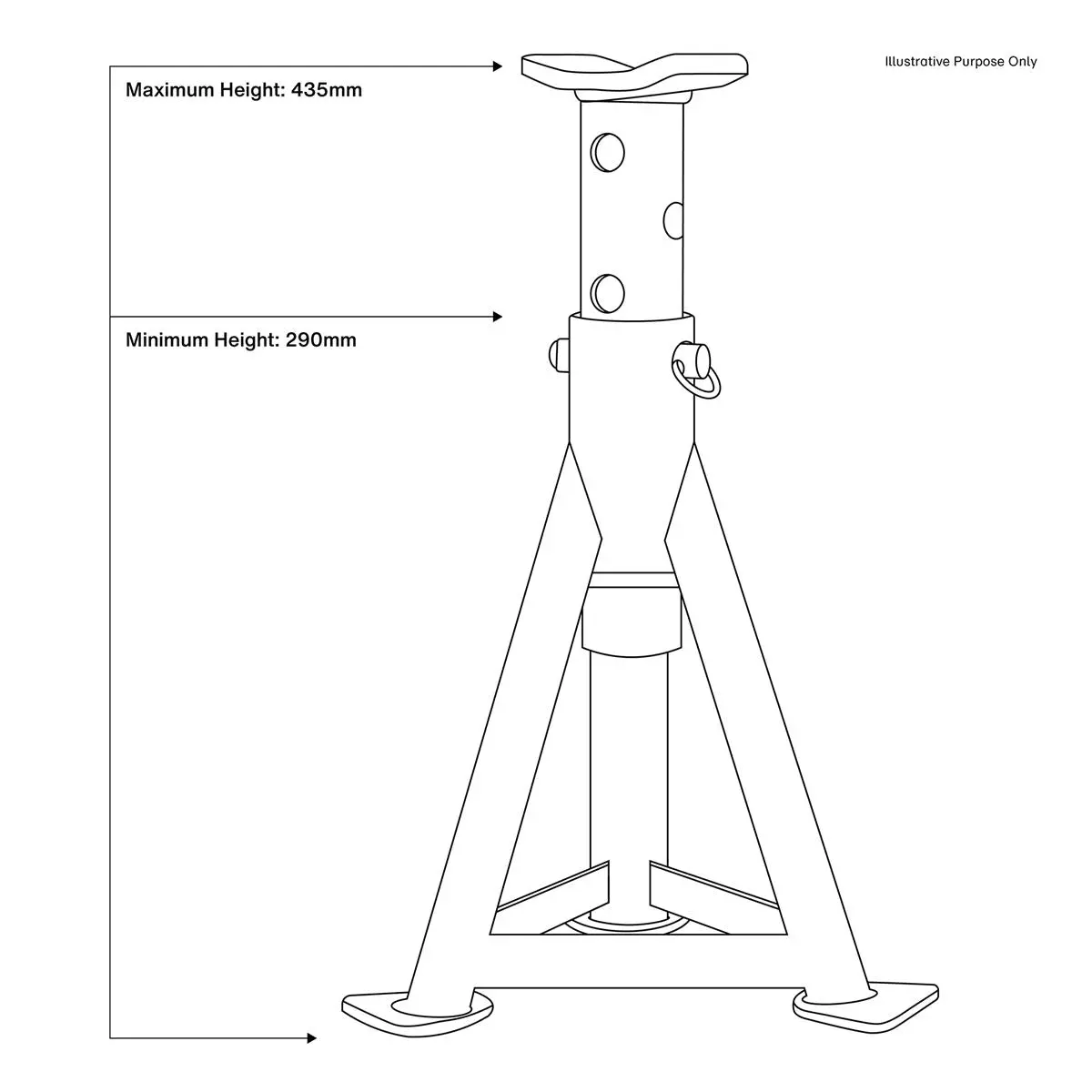 Sealey Premier Premier Axle Stands (Pair) 3 Tonne Capacity per Stand - Green - Image 4