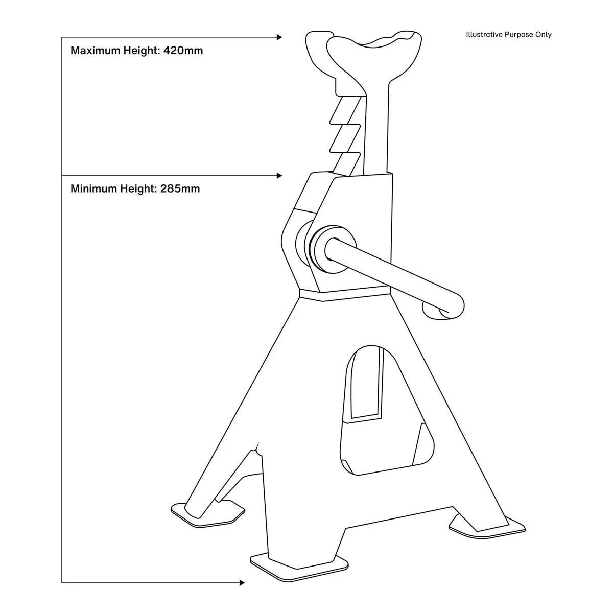 Sealey Ratchet Type Axle Stands (Pair) 3 Tonne Capacity per Stand - Image 6