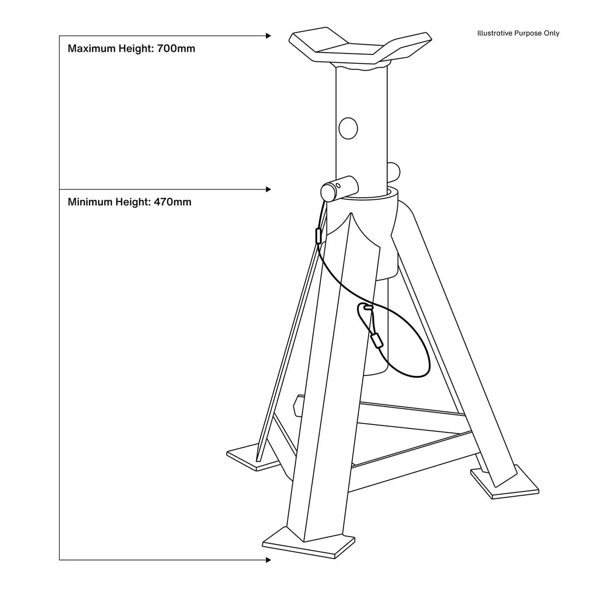 Sealey Axle Stands (Pair) 5 Tonne Capacity per Stand - Image 3