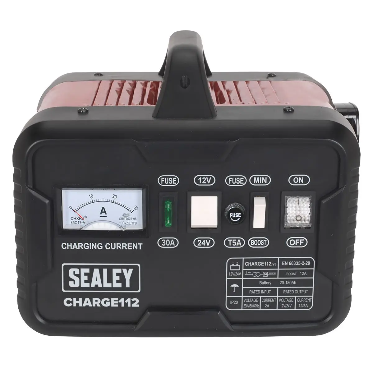 Sealey Battery Charger 16A 12/24V 230V - Image 3