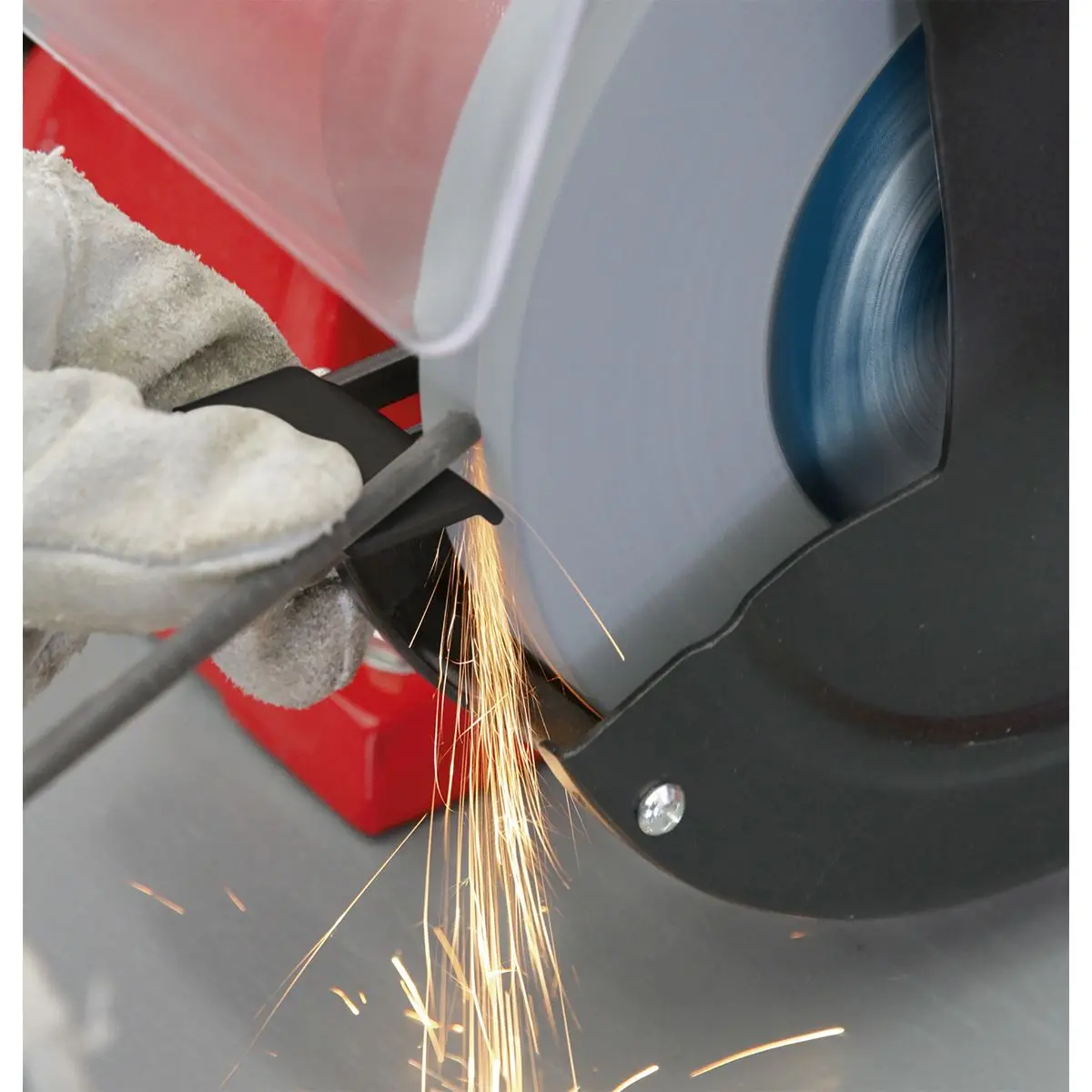 Sealey Bench Grinder 200mm Workshop Sharpening Grinding Coarse Fine 230V 600W - Image 2