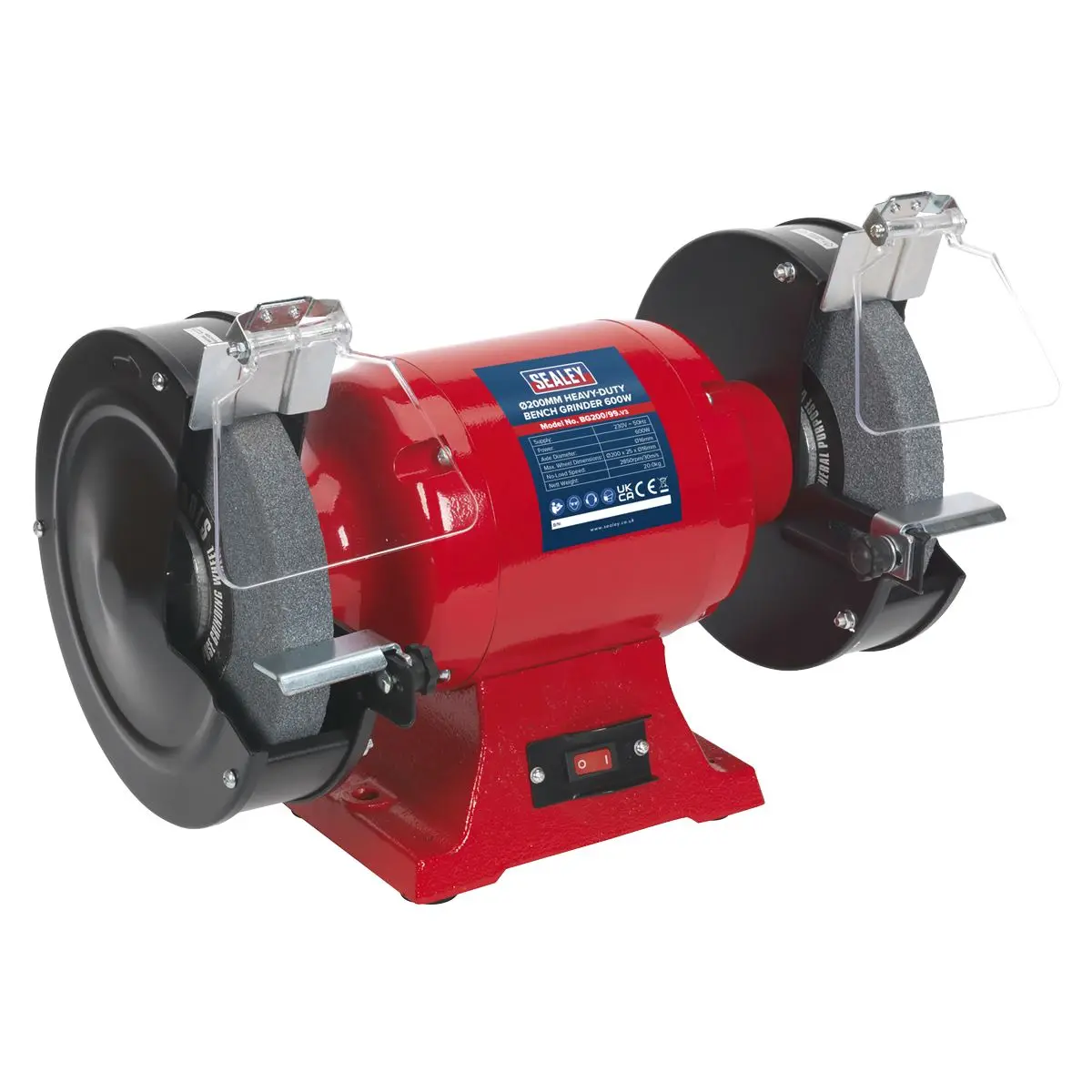 Sealey Bench Grinder Ø200mm 600W/230V Heavy-Duty