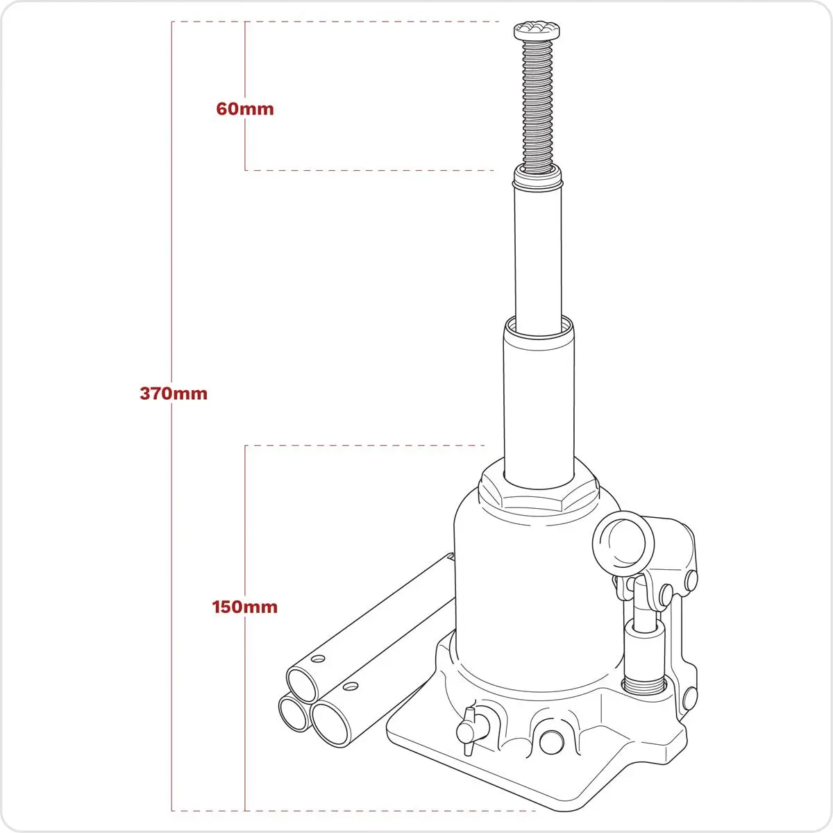 Sealey Telescopic Bottle Jack 2 Tonne - Image 9