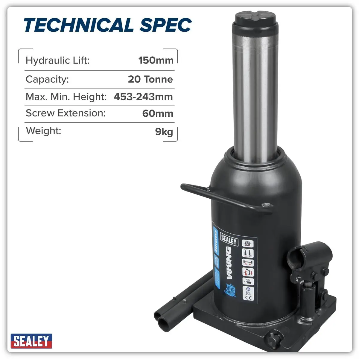 Sealey Viking Bottle Jack 20 Tonne - Image 11