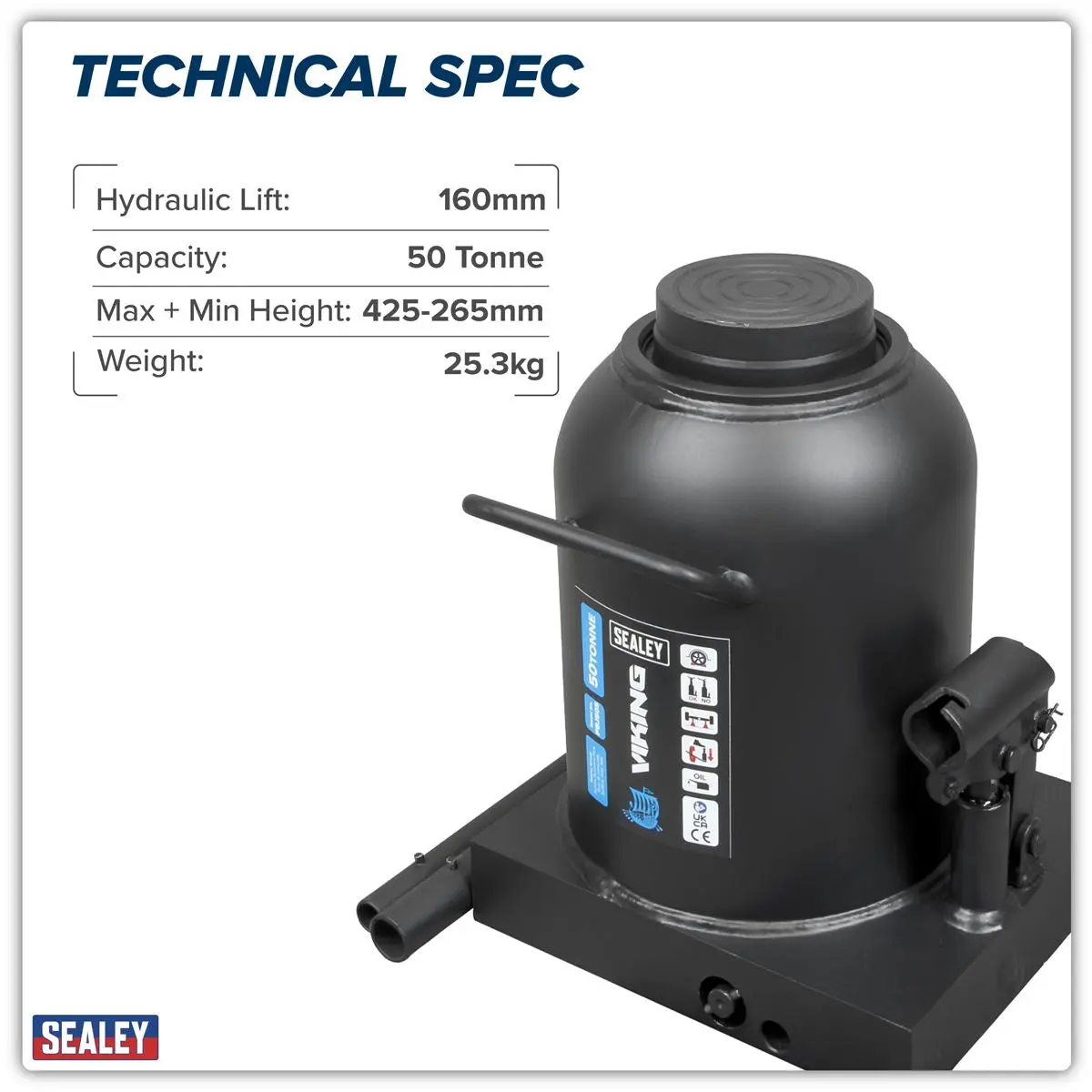 Sealey Viking Bottle Jack 50 Tonne - Image 10