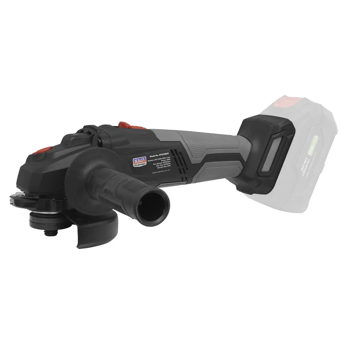 Sealey Premier Brushless Angle Grinder Kit 20V 4Ah SV20 Series - 2 Batteries - Image 5