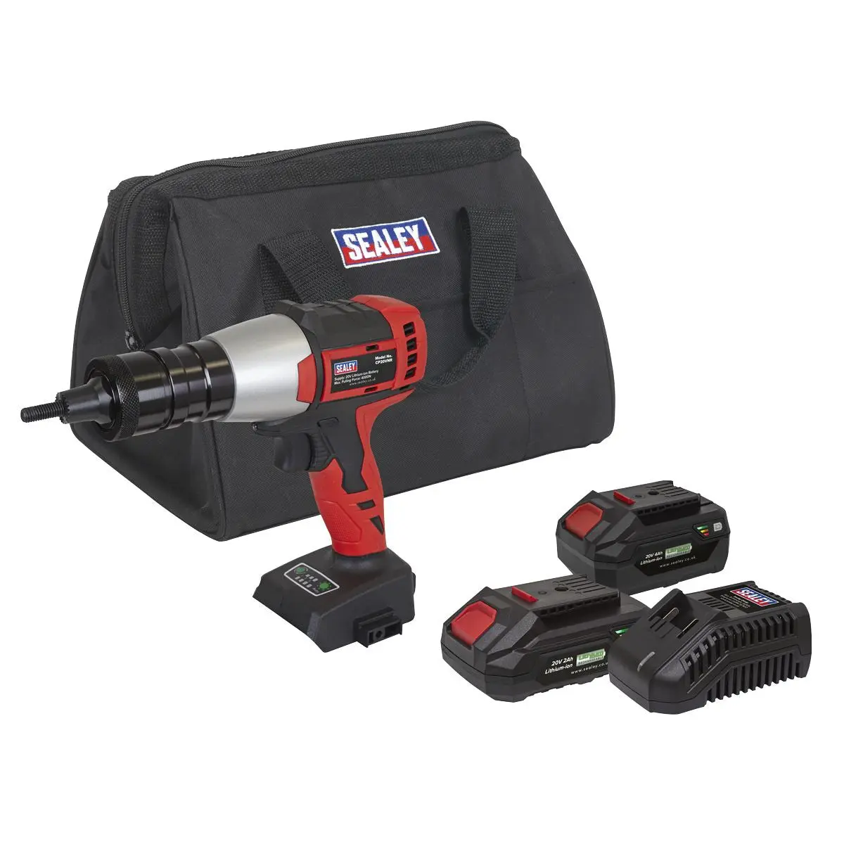 Sealey Brushless Cordless Nut Riveter 20V SV20 Series - 2 Batteries