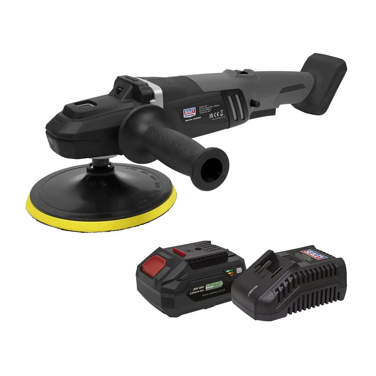 Sealey Premier Brushless Rotary Polisher Kit Ø180mm 20V 4Ah SV20 Series - Image 7