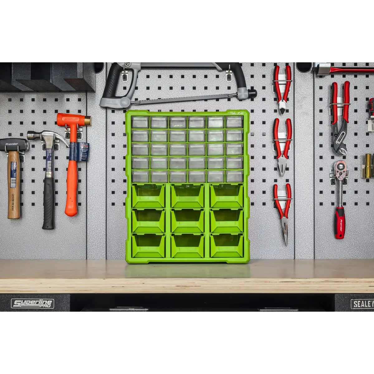 Sealey Cabinet Box 39 Drawer - Green/Black - Image 4