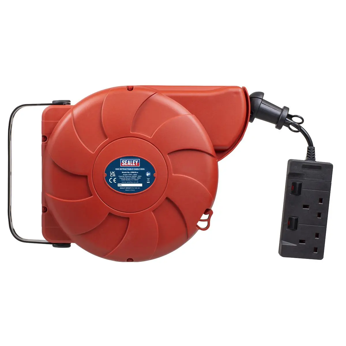Sealey Cable Reel System Retractable 10m 2 x 230V Socket - Image 12