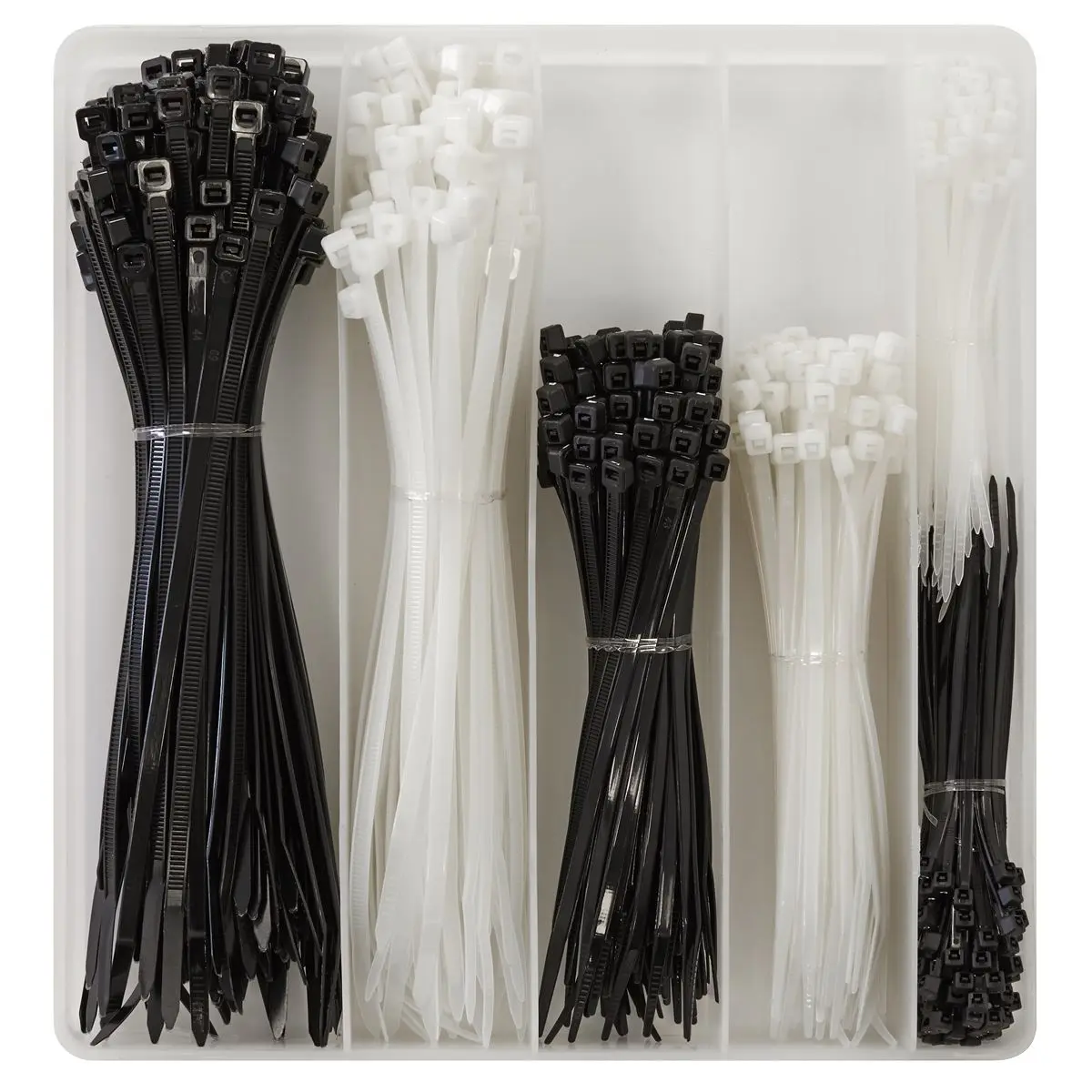 Sealey Cable Tie Assortment Black/White Pack of 600 - Image 2