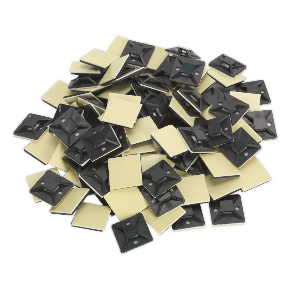 Sealey Cable Tie Mount Self Adhesive 30 x 30mm Black Pack of 100