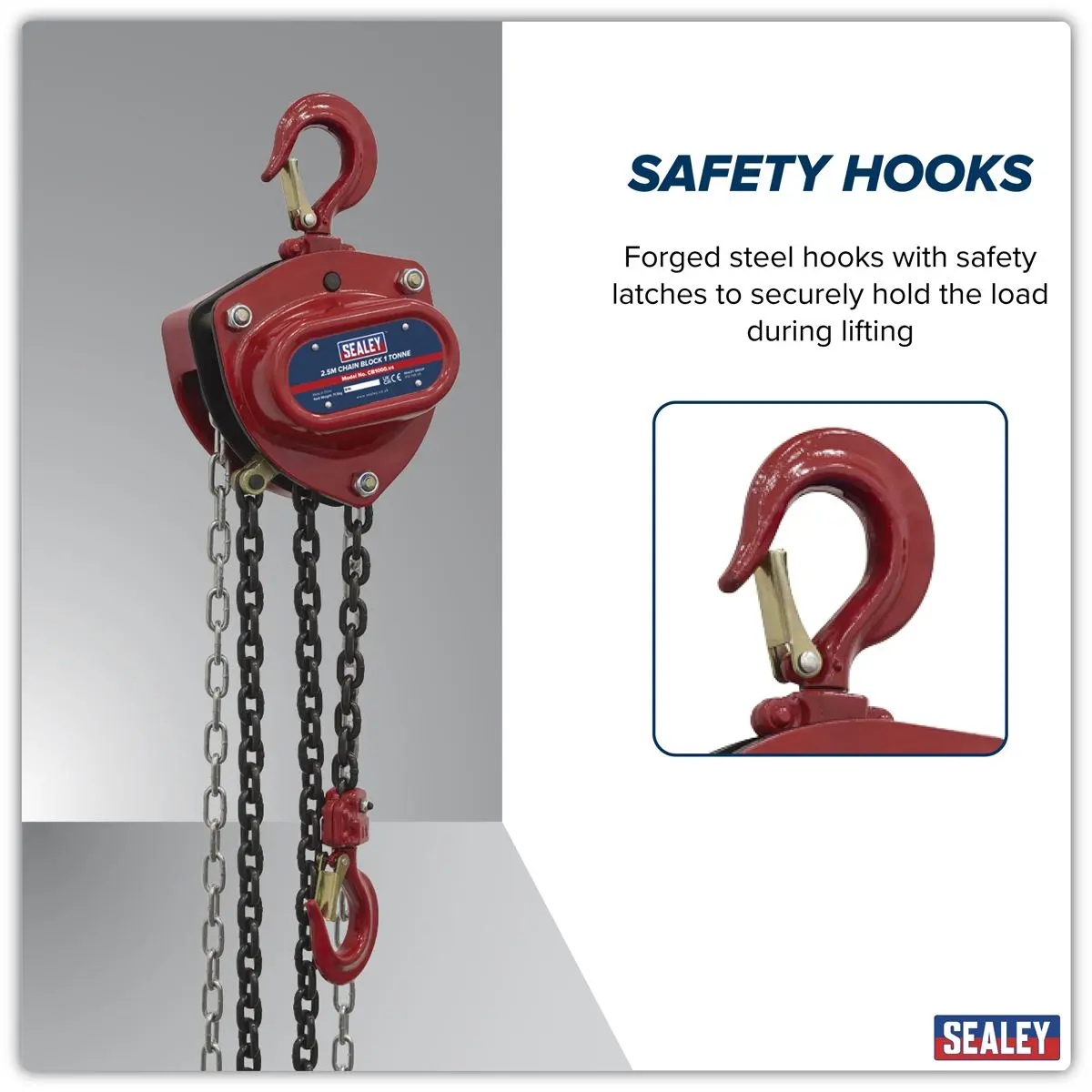 Sealey 2.5m Chain Block 1 Tonne - Image 3