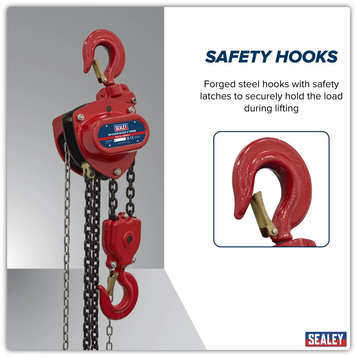 Sealey 3m Chain Block 3 Tonne - Image 3