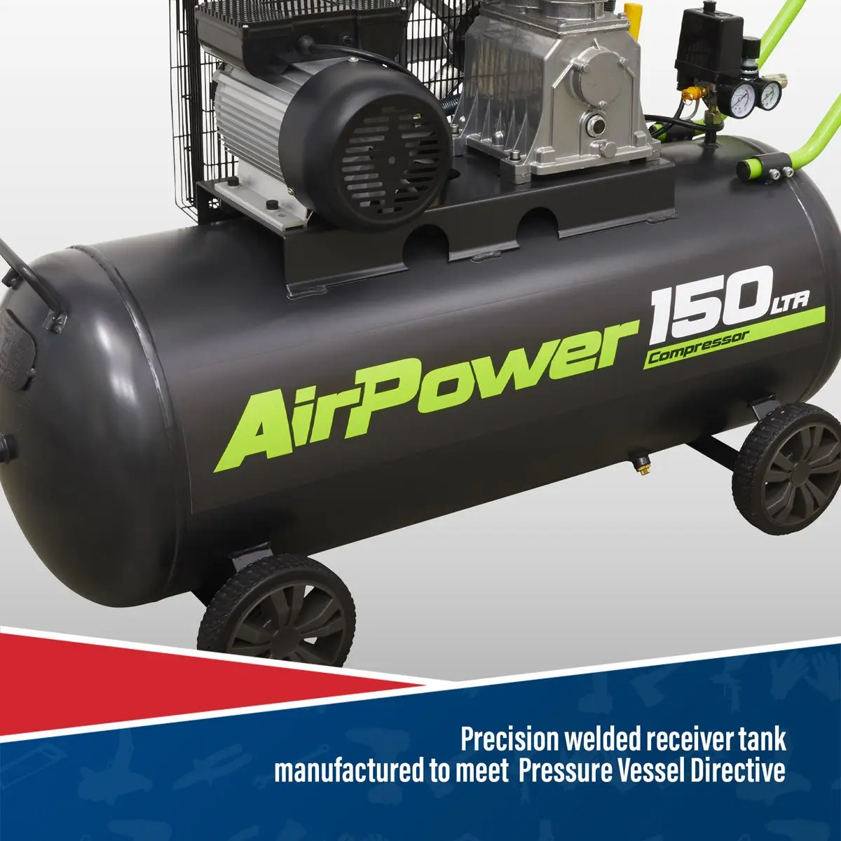 Sealey 150L Belt Drive Air Compressor 3hp - Image 5