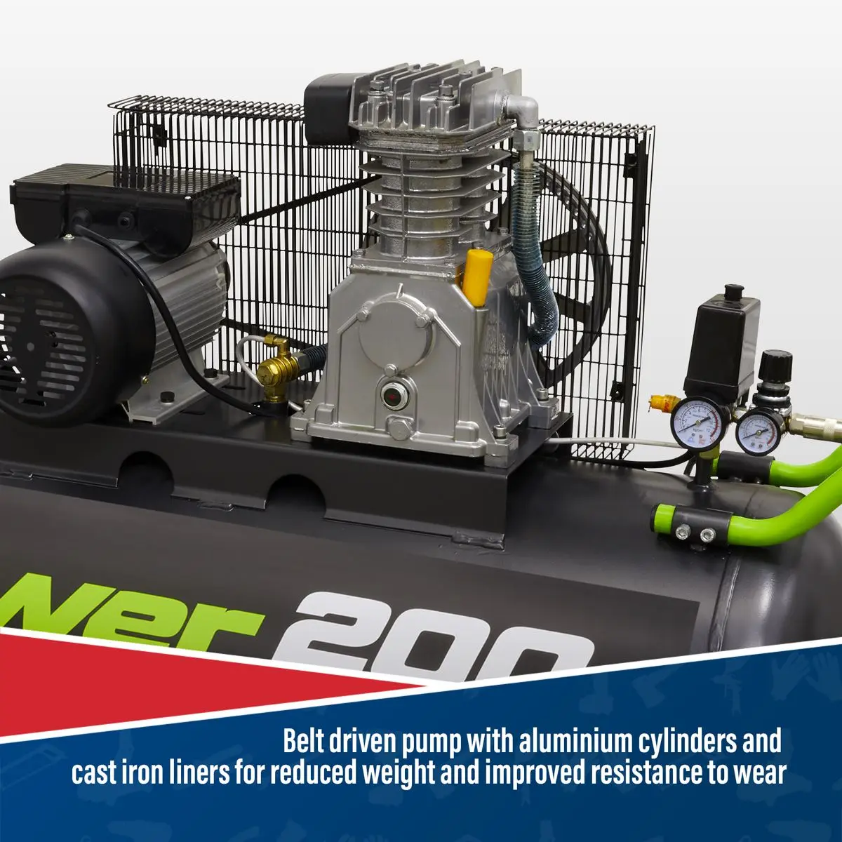 Sealey 200L Belt Drive Air Compressor 3hp - Image 6