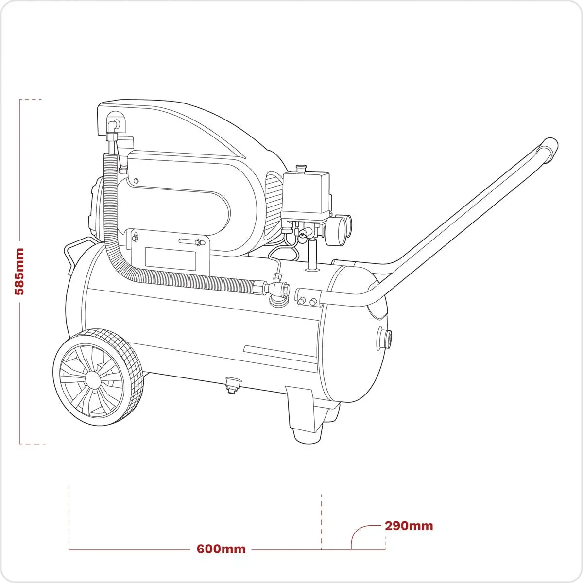 Sealey 24L Direct Drive Air Compressor 2hp - Image 8
