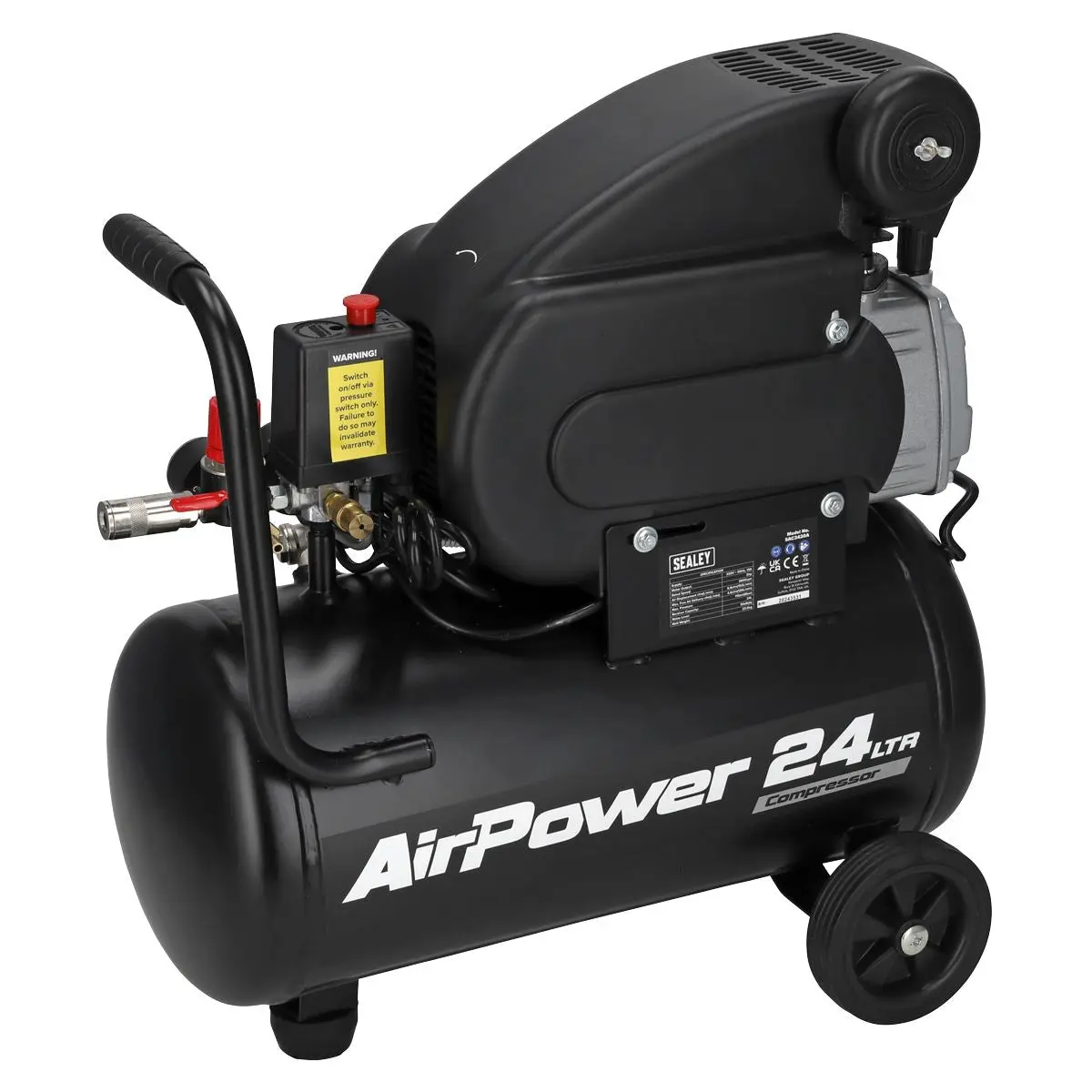 Sealey 24L Direct Drive Air Compressor 2hp - Image 3