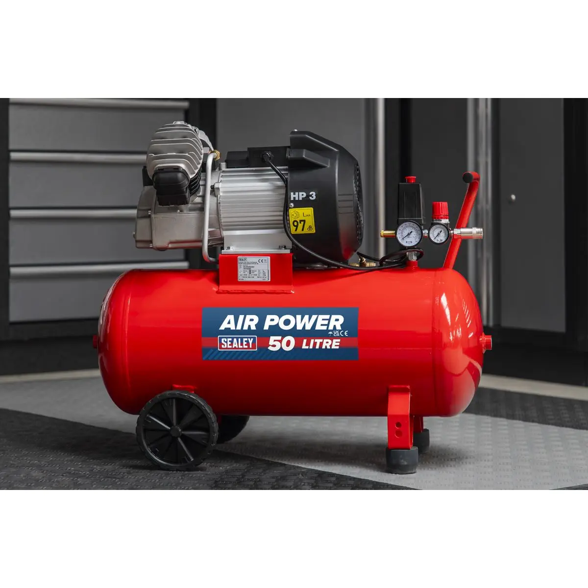 Sealey 50L V-Twin Direct Drive Air Compressor 3hp - Image 11