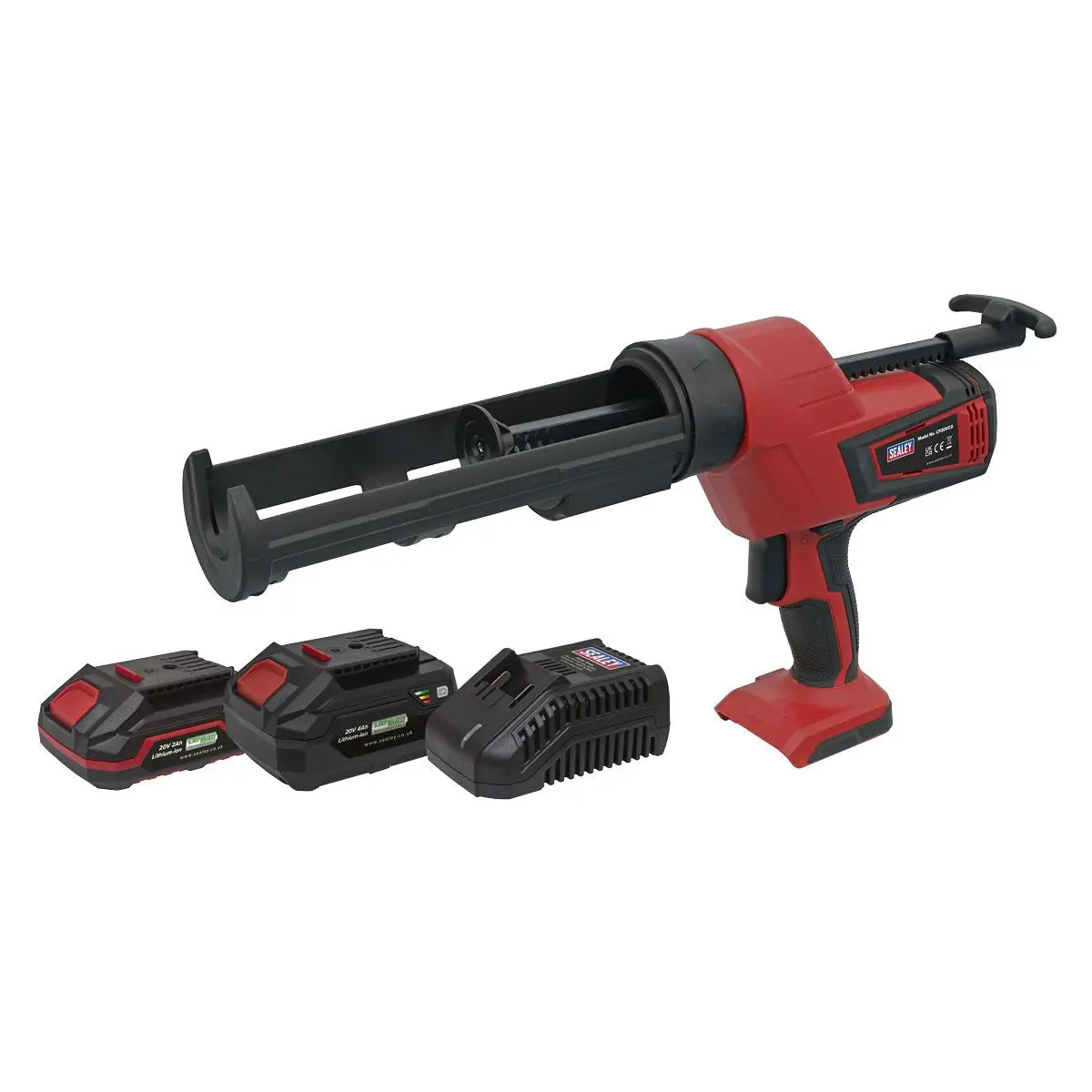 Sealey Cordless 20V SV20 Series 310ml Caulking Gun Kit- 2 Batteries - Image 4