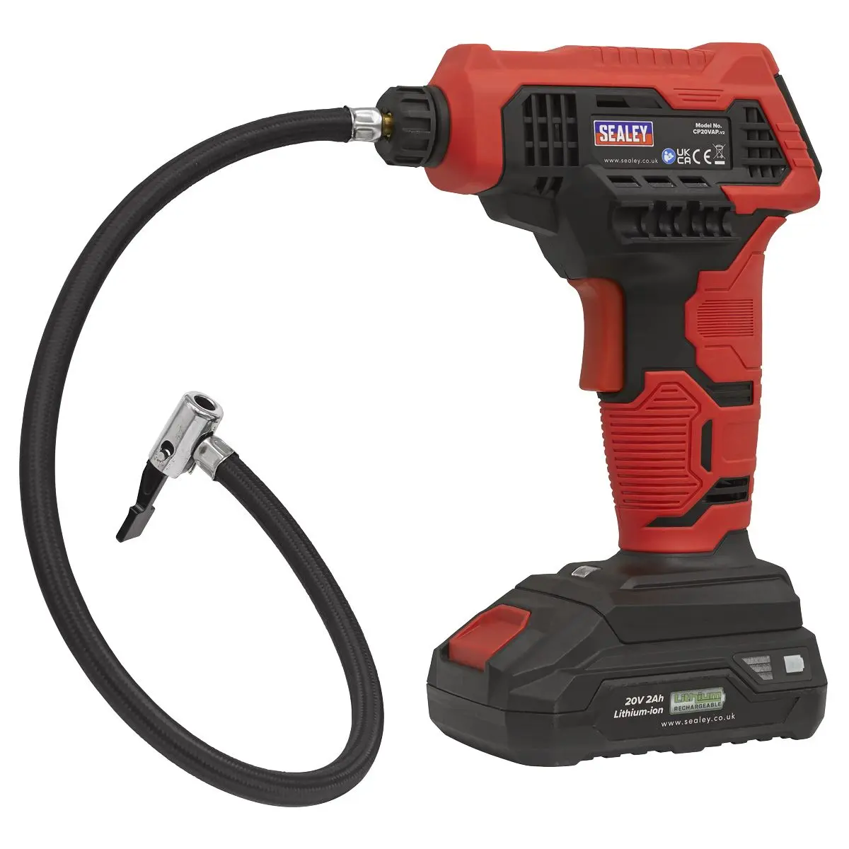 Sealey Cordless Air Pump 20V Body Only Tyre Inflator Digital LED Display - Image 5