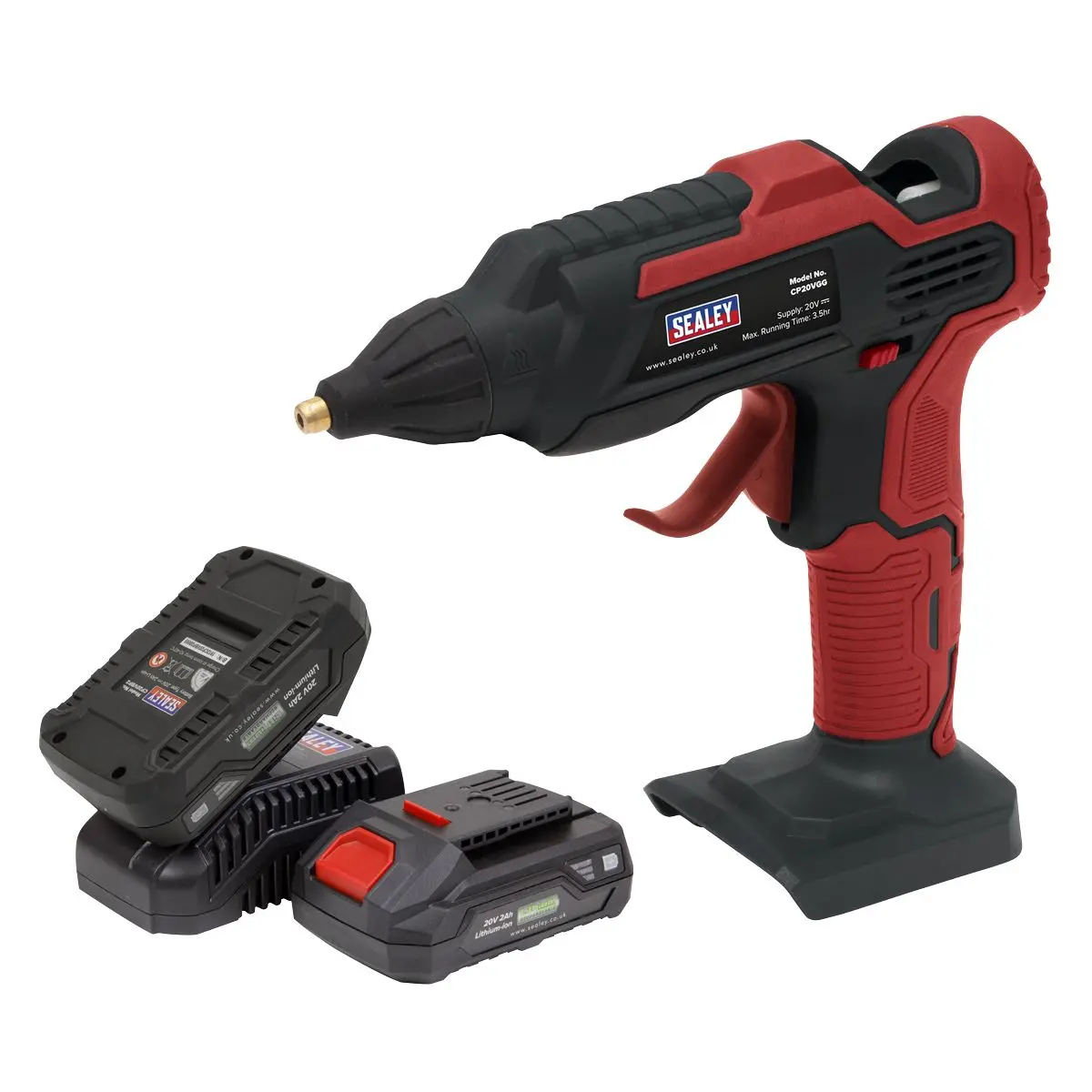 Sealey Cordless Glue Gun Kit 20V 2Ah SV20 Series - 2 Batteries - Image 3