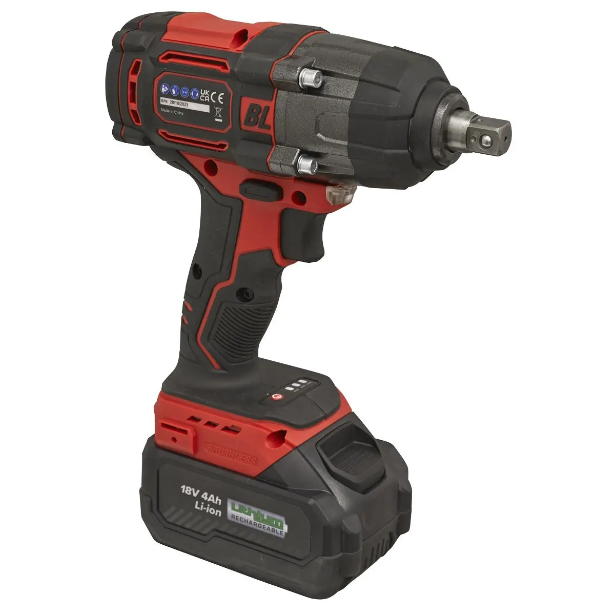 Sealey Cordless Brushless Impact Wrench 18V 4Ah Lithium-ion 1/2"Sq Drive - Image 10