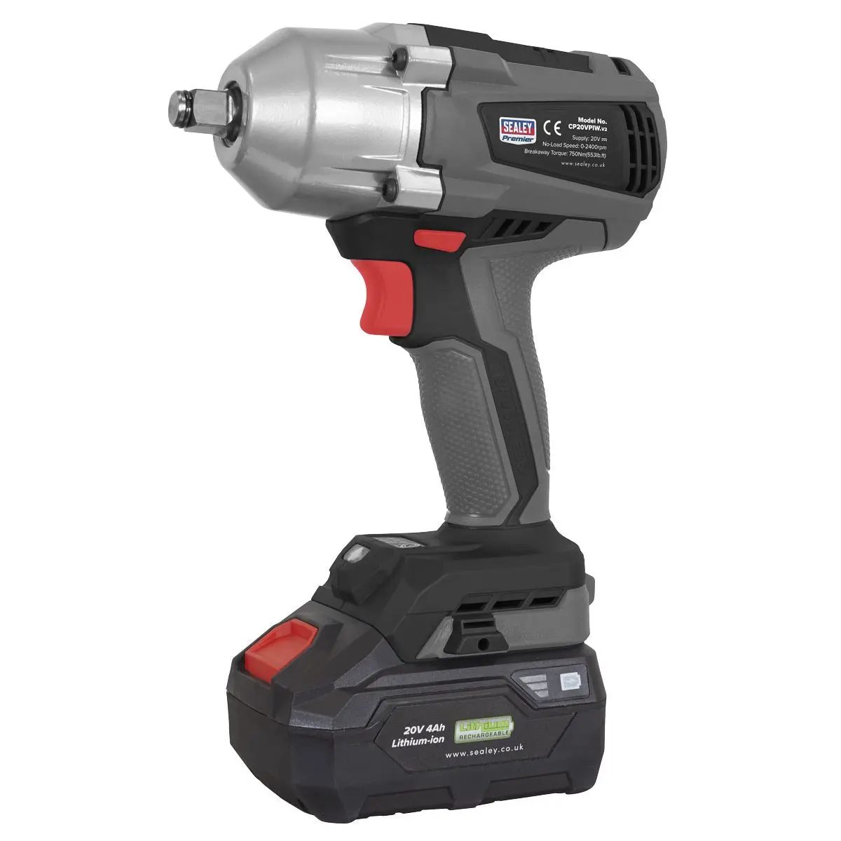 Sealey Cordless Impact Wrench 20V 1/2" Drive Brushless 700Nm Body Only - Image 10