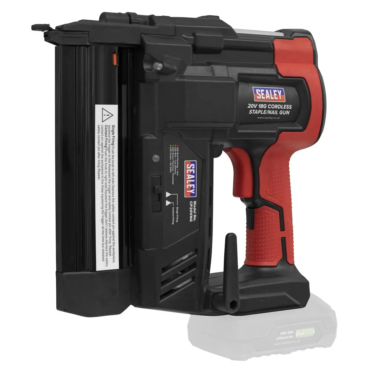 Sealey SV20 Series 18G Cordless Nail/Staple Gun 20V - Body Only