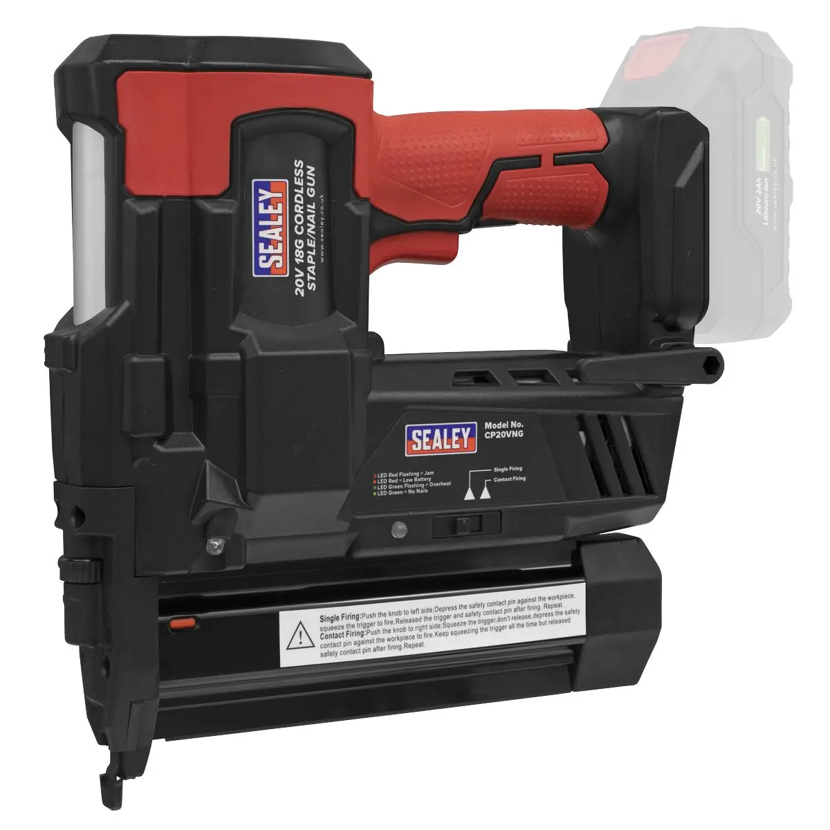Sealey SV20 Series 18G Cordless Nail/Staple Gun 20V - Body Only - Image 5