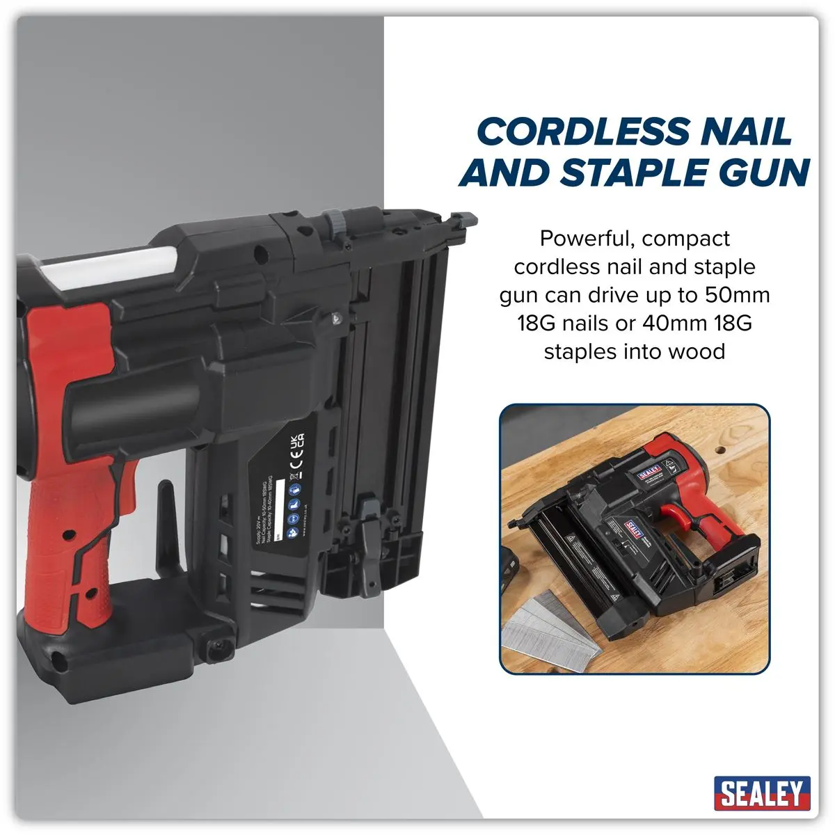 Sealey SV20 Series 18G Cordless Nail/Staple Gun 20V - Body Only - Image 9
