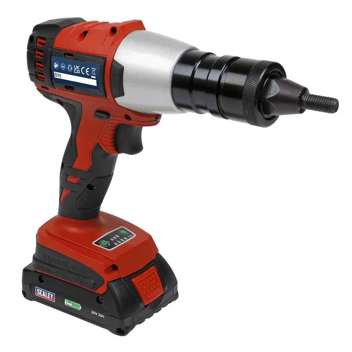 Sealey Brushless Cordless Nut Riveter 20V 2Ah Lithium-ion - Image 8