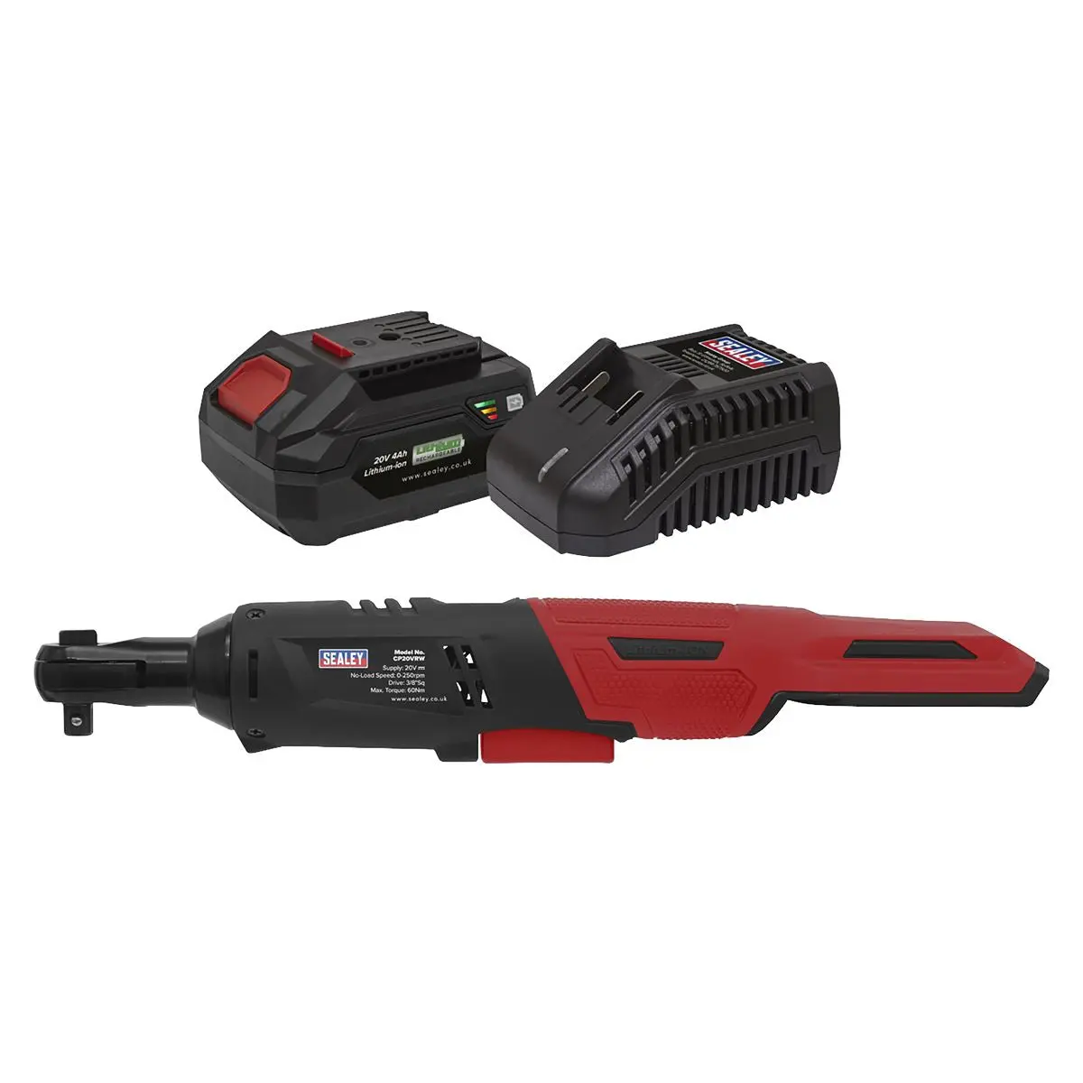 Sealey Cordless Ratchet Wrench Kit  3/8"Sq Drive 60Nm 20V 4Ah SV20 Series - Image 4