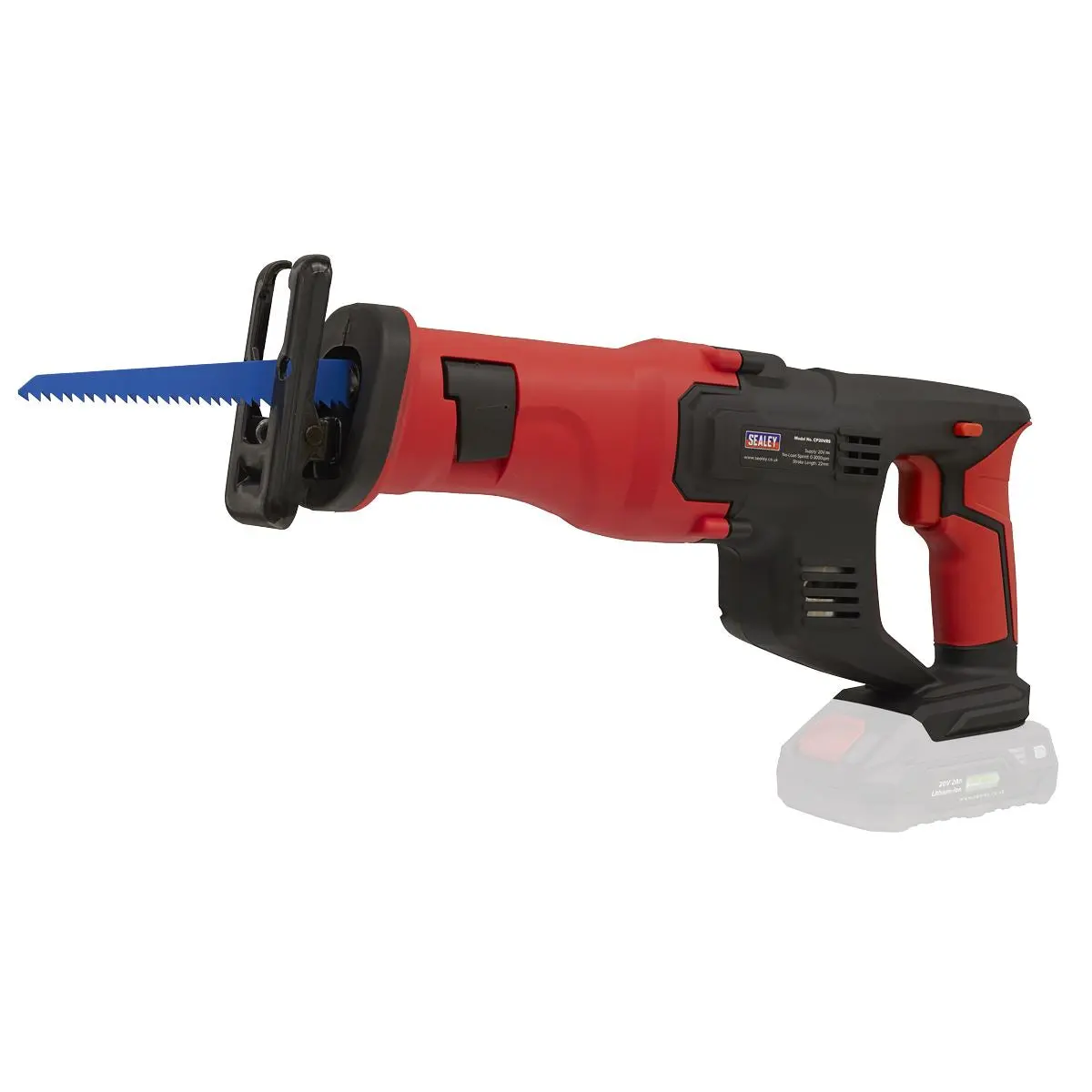 Sealey Cordless Reciprocating Saw Kit 20V SV20 Series - 2 Batteries - Image 6