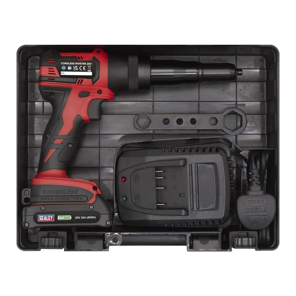 Sealey Cordless Riveter 20V 2Ah Lithium-ion - Image 5