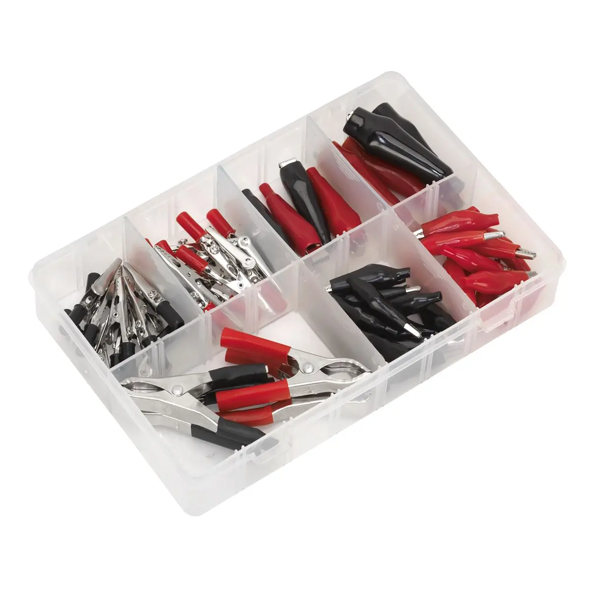 Sealey Crocodile Clip Assortment 60pc Black & Red - Image 6