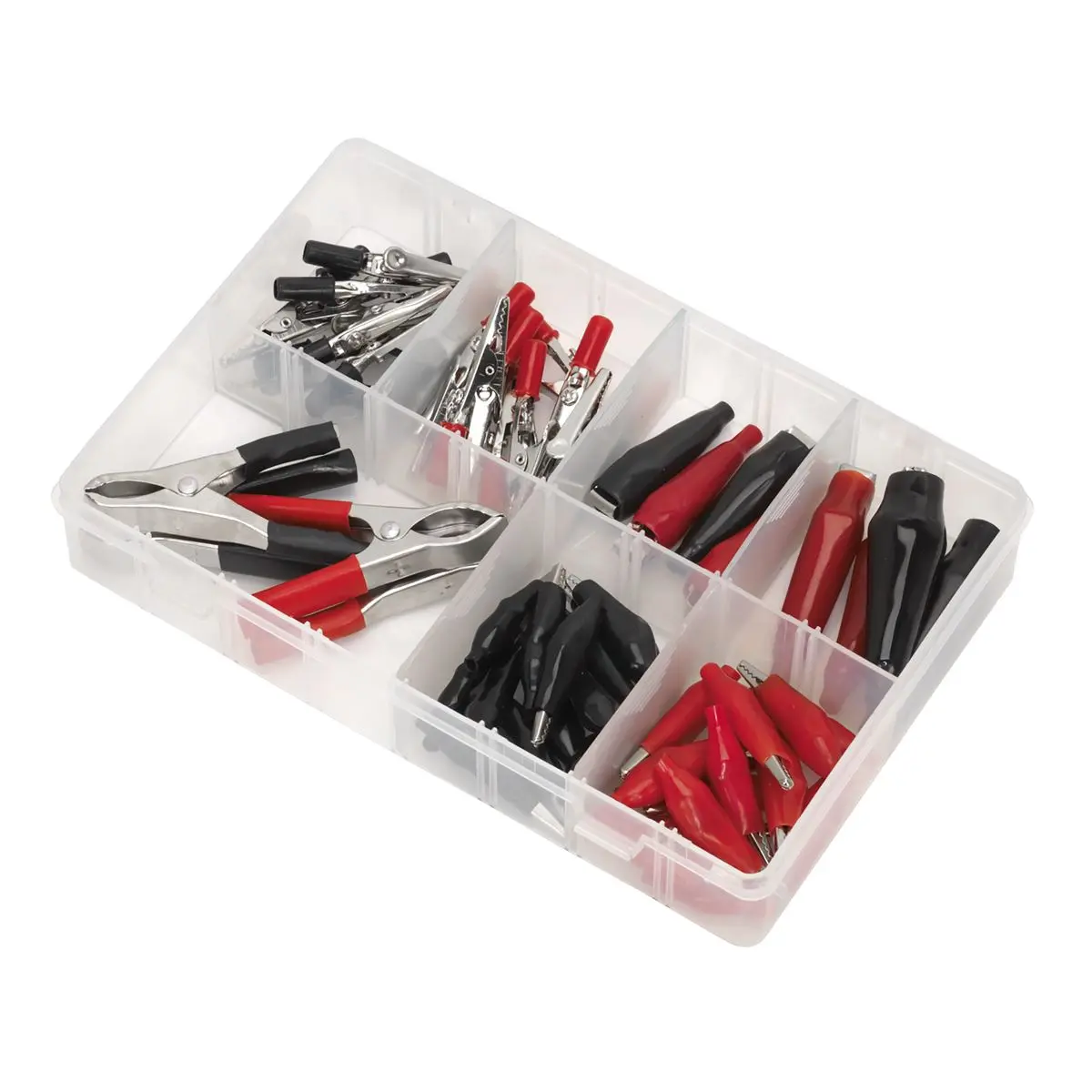 Sealey Crocodile Clip Assortment 60pc Black & Red - Image 7