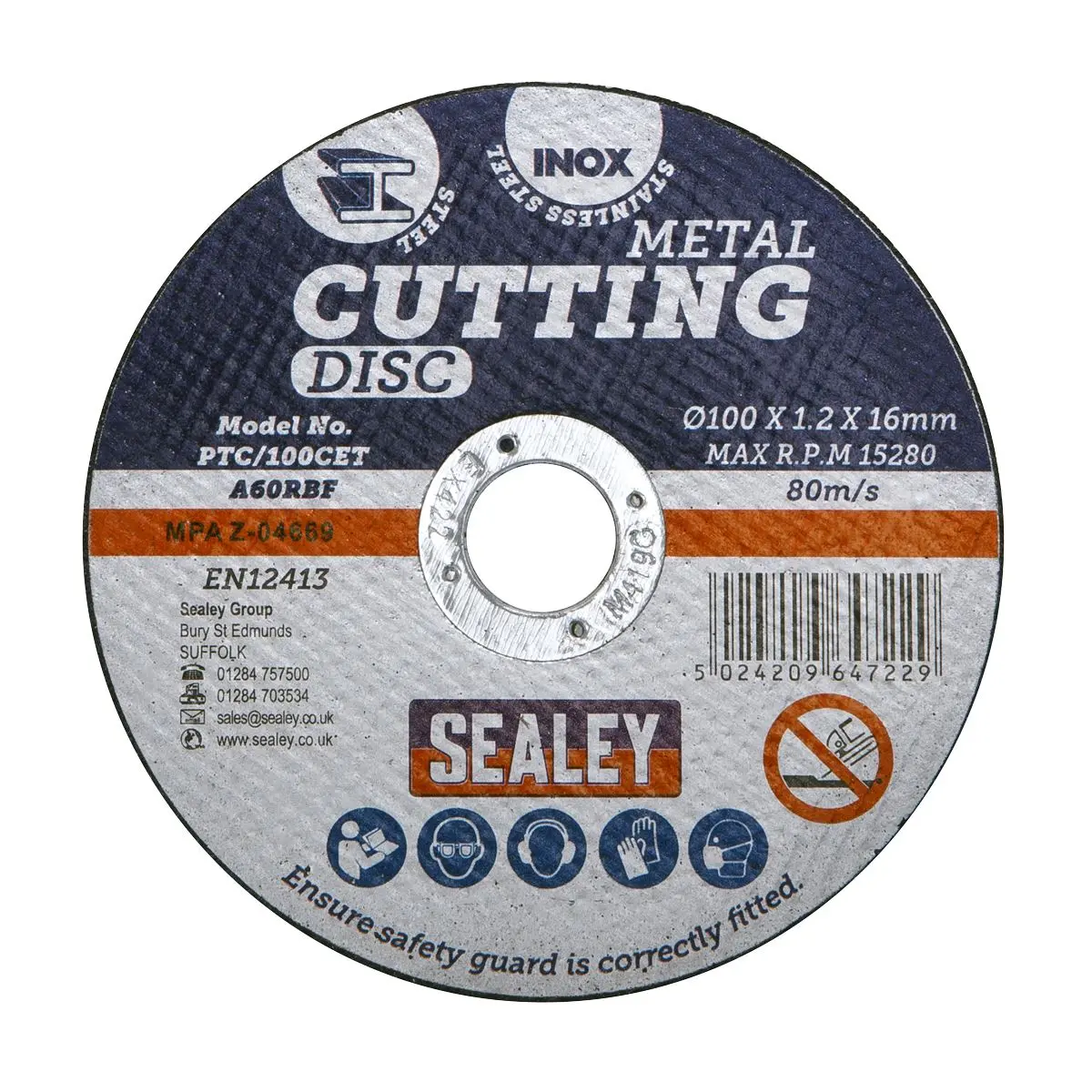 Sealey Cutting Disc Ø100 x 1.2mm Ø16mm Bore - Image 2