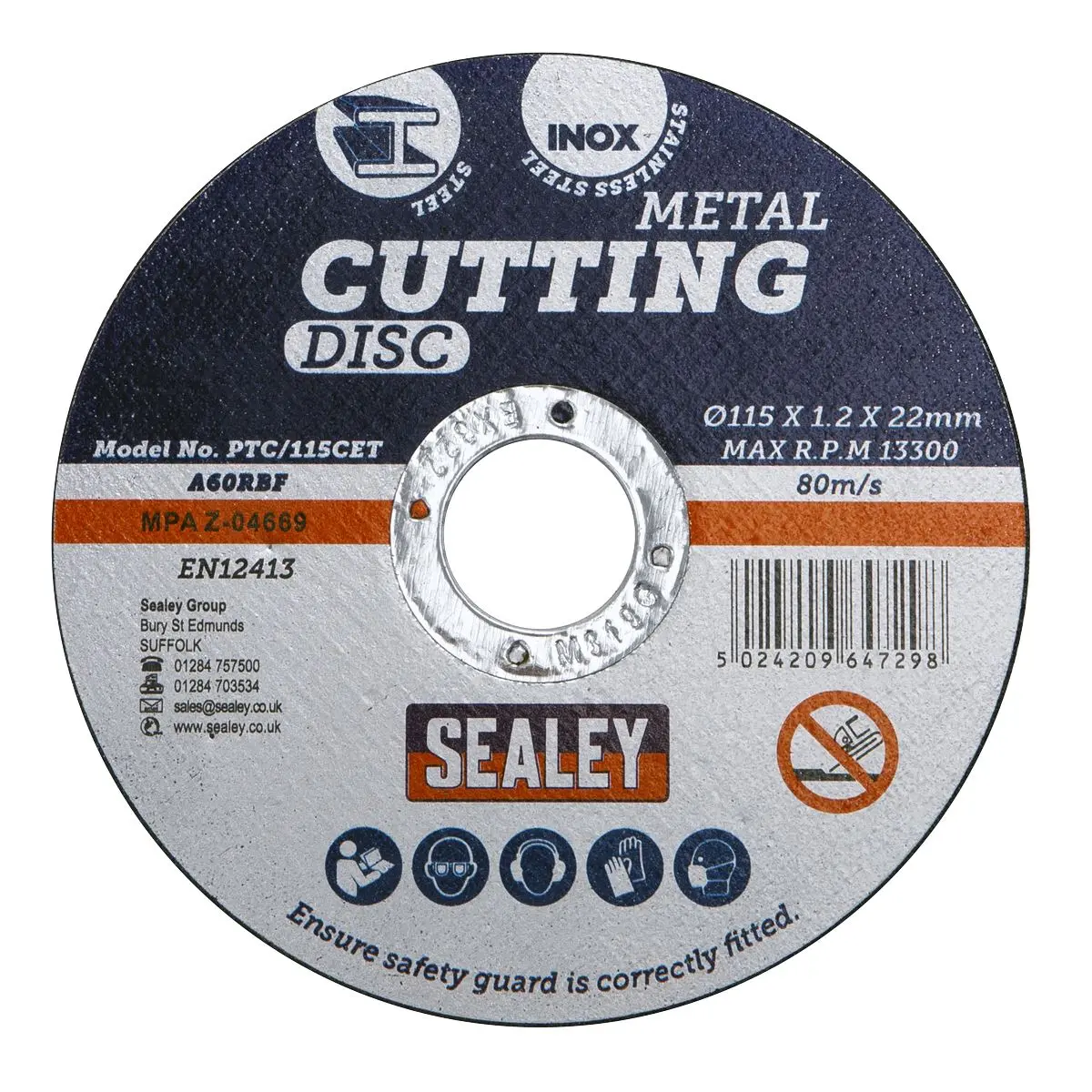 Sealey Cutting Disc Ø115 x 1.2mm Ø22mm Bore - Image 5