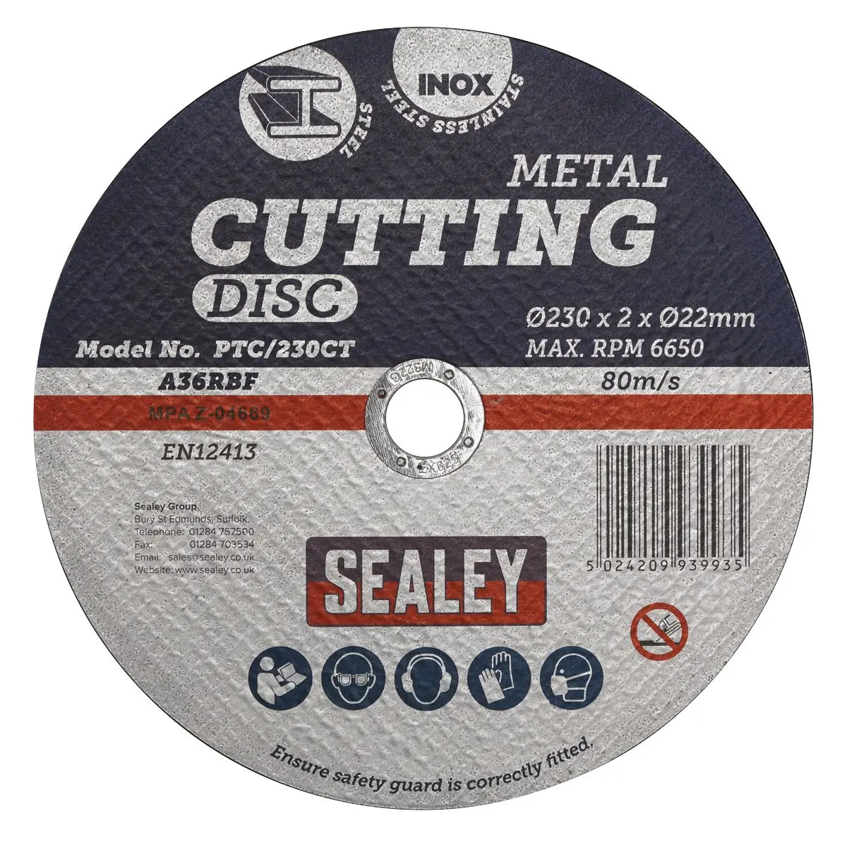 Sealey Cutting Disc Ø230 x 2mm Ø22mm Bore - Image 2