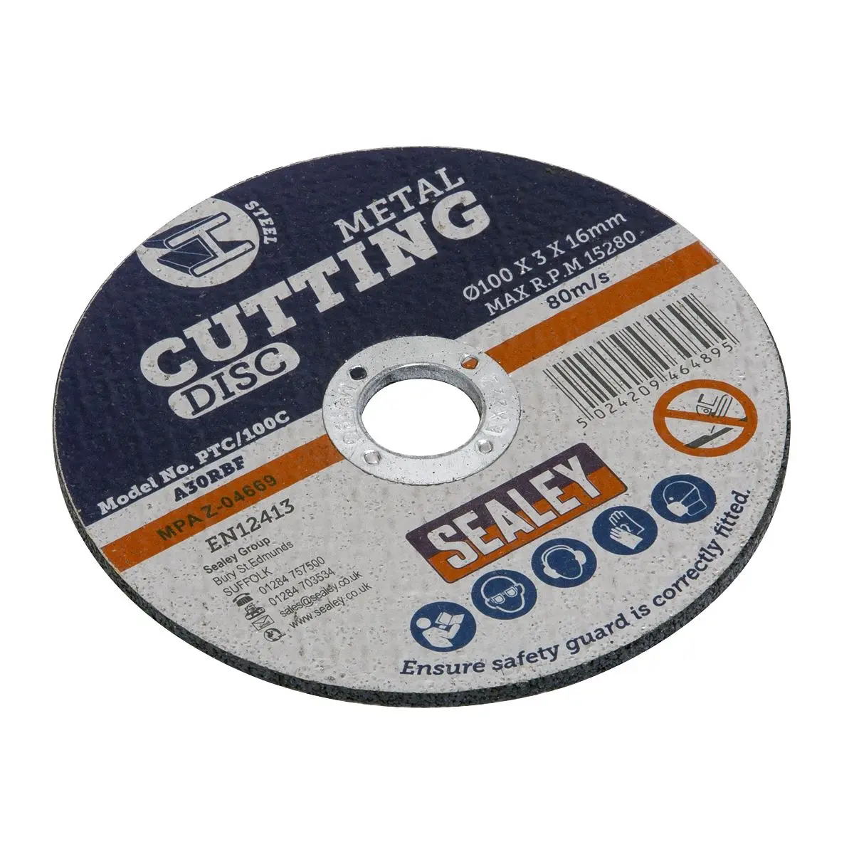 Sealey Cutting Disc Pack of 50 Ø100 x 3mm Ø16mm Bore - Image 3