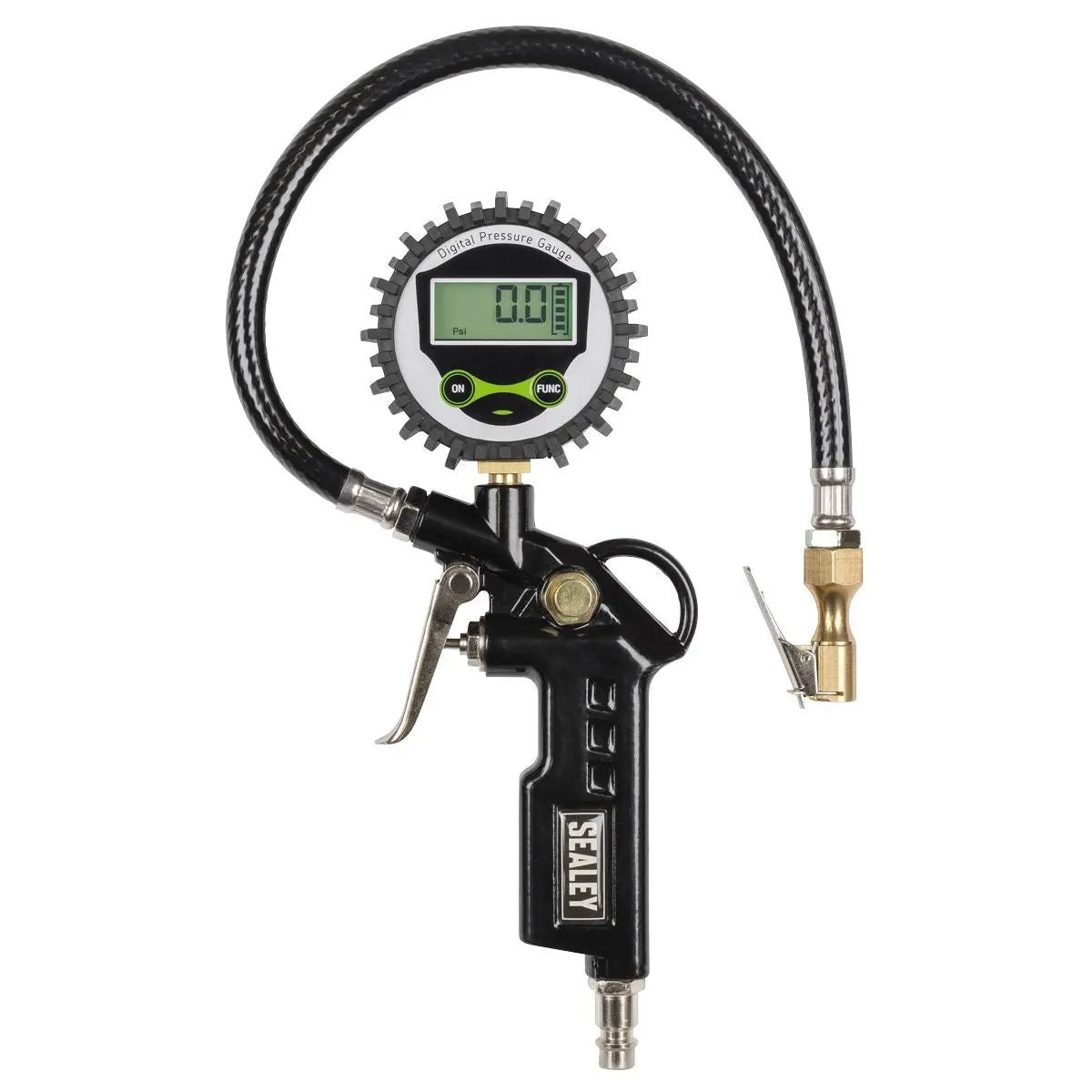 Sealey Digital Pistol Grip Tyre Inflator with Clip-On Connector - Image 3