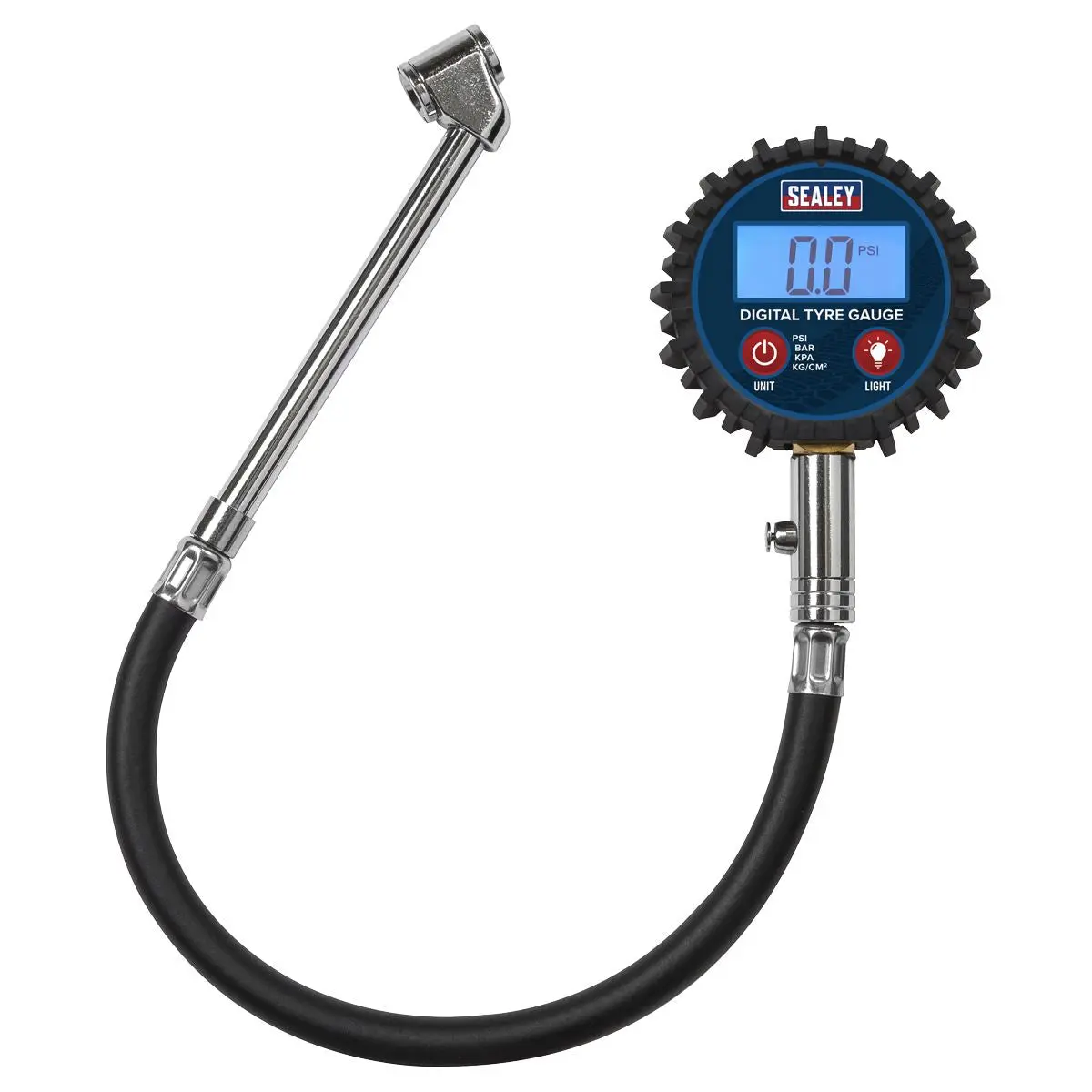 Sealey Digital Tyre Pressure Gauge with Twin Push-On Connector - Image 3