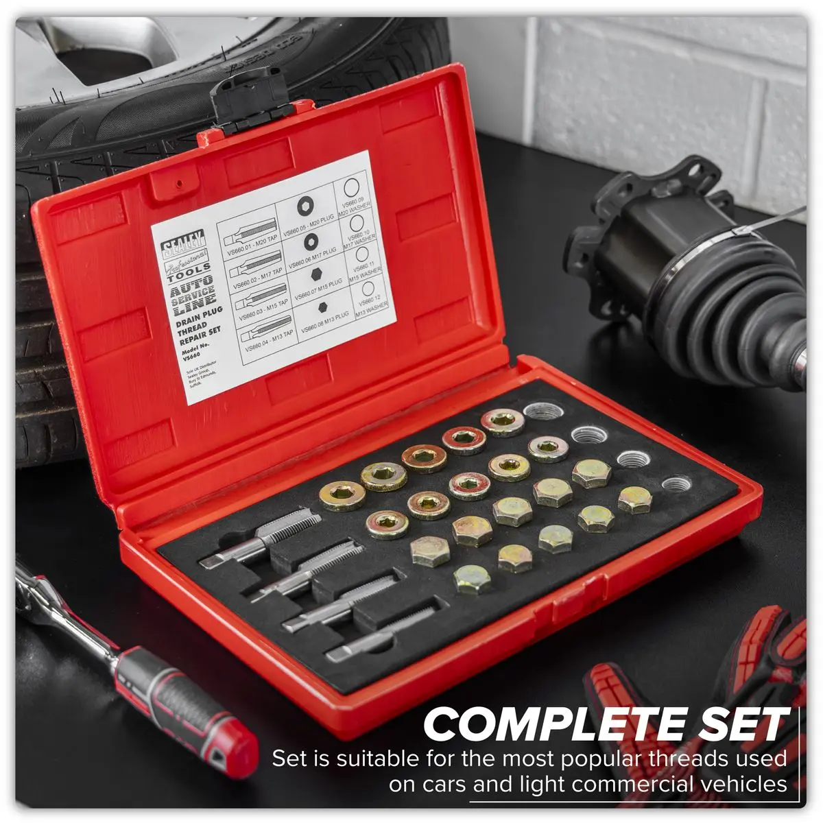 Sealey Drain Plug Thread Repair Set - Image 10