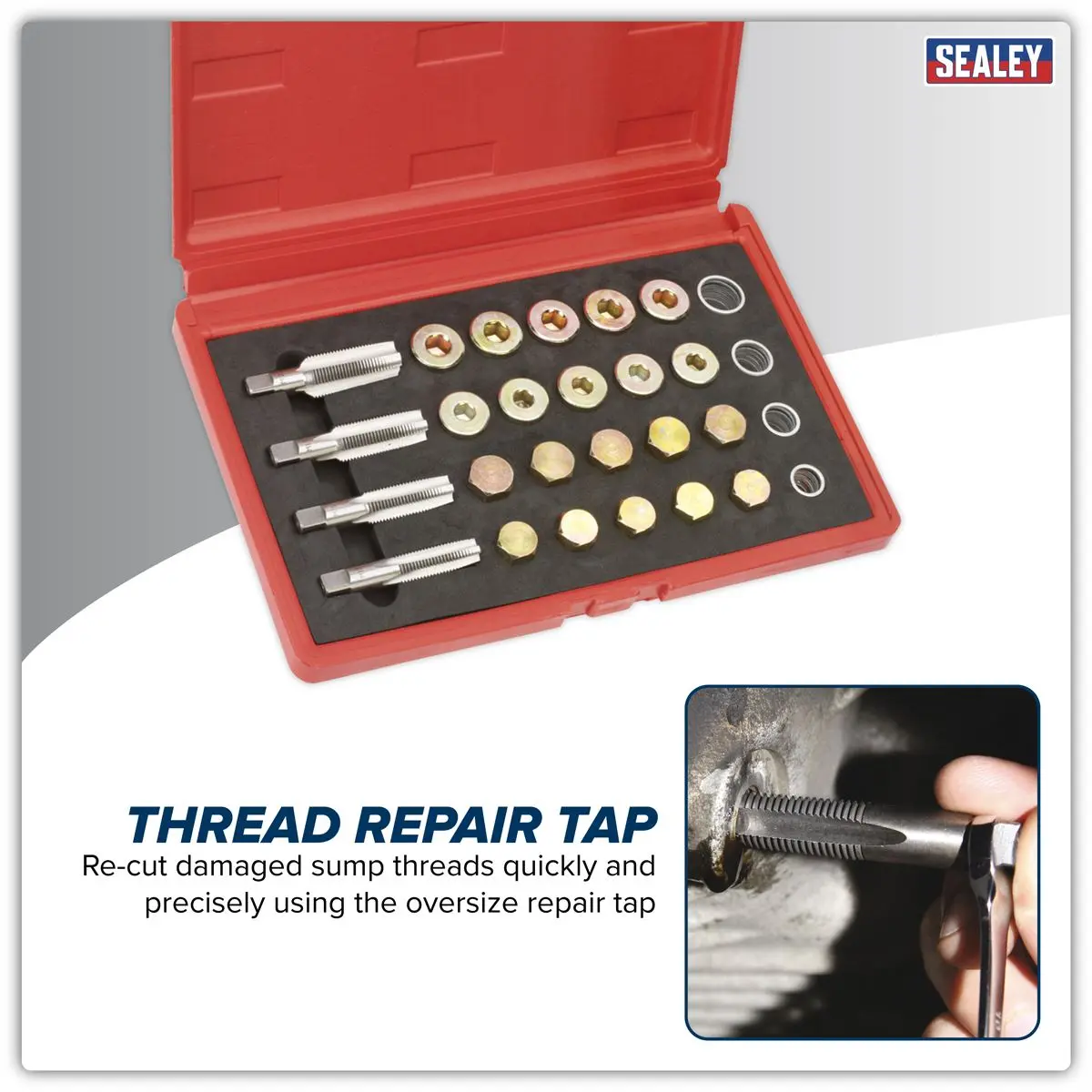 Sealey Drain Plug Thread Repair Set - Image 11