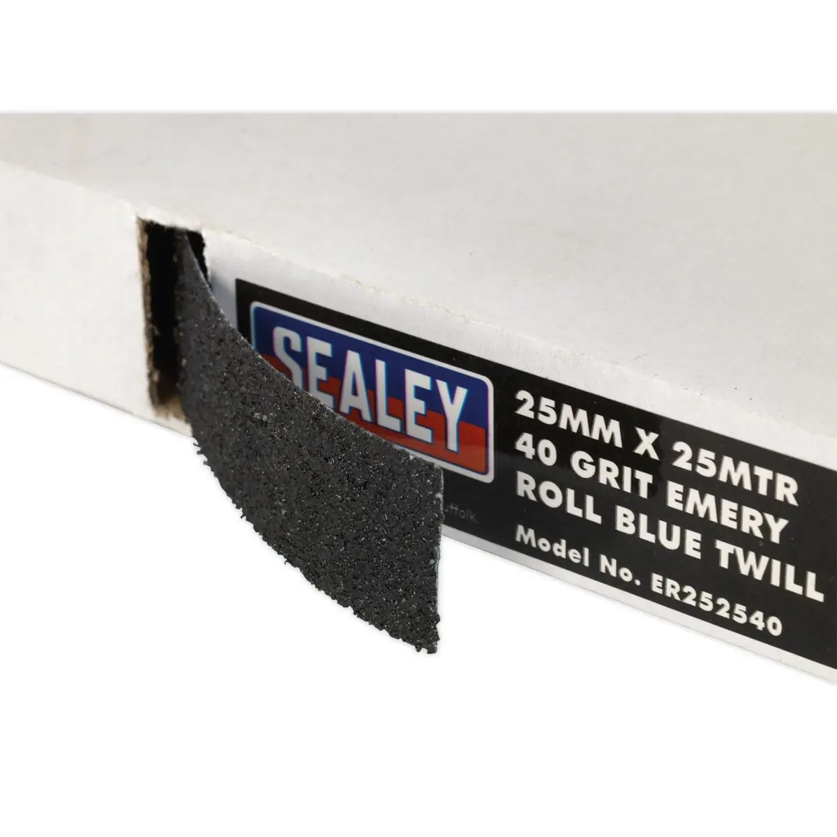 Sealey Emery Roll Blue Twill 25mm x 25m 40Grit - Image 3