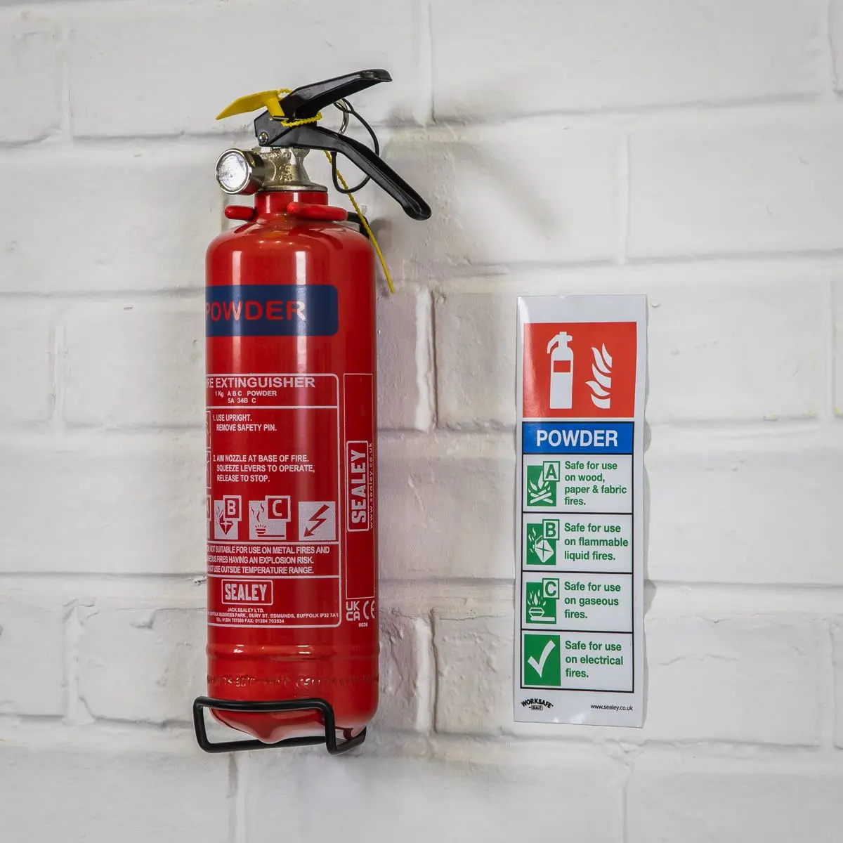 Sealey Fire Extinguisher 1kg Dry Powder - Image 6