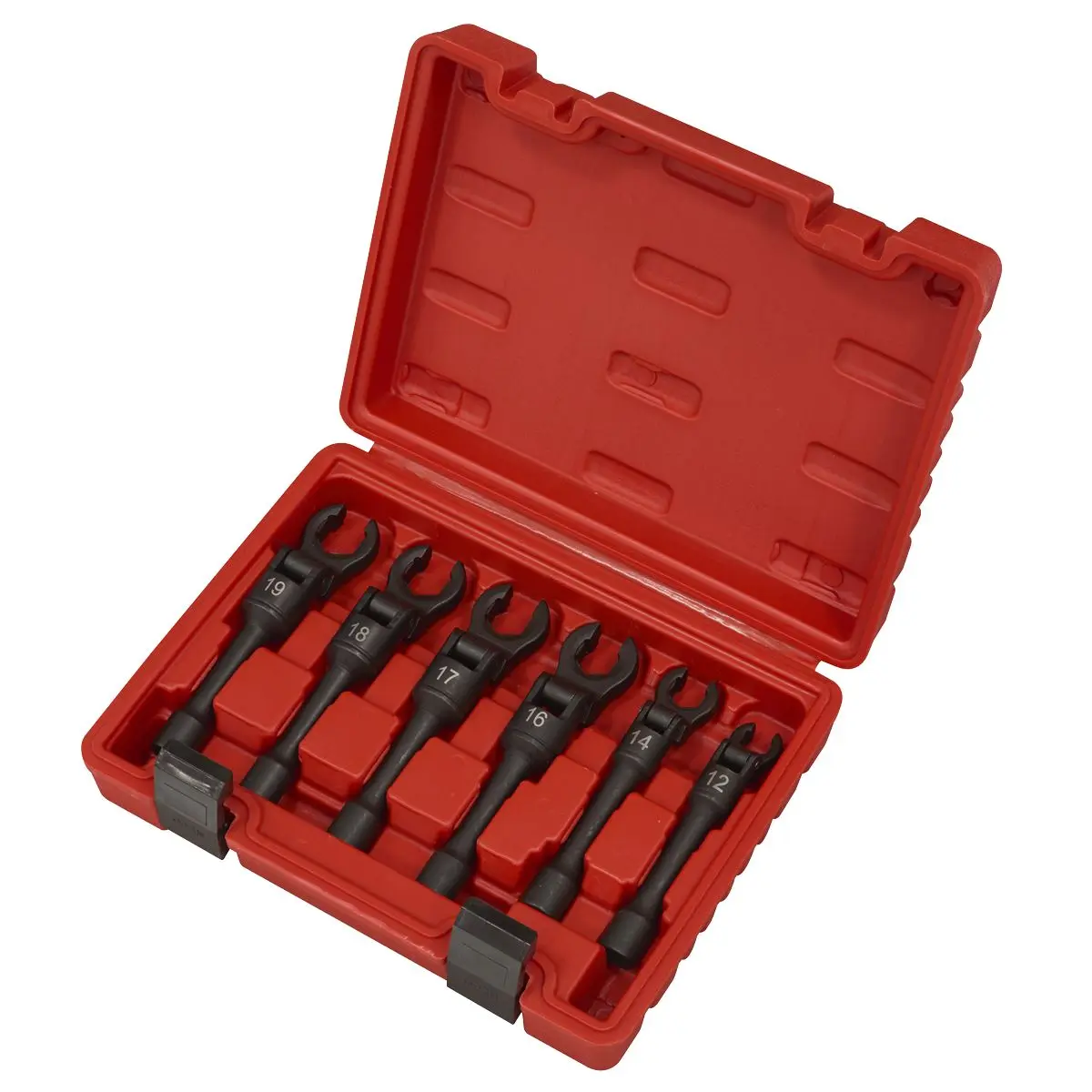 Sealey Flexi-Head Flare Nut Diesel Injection Wrench Set 6pc 3/8"Sq Drive - Image 2